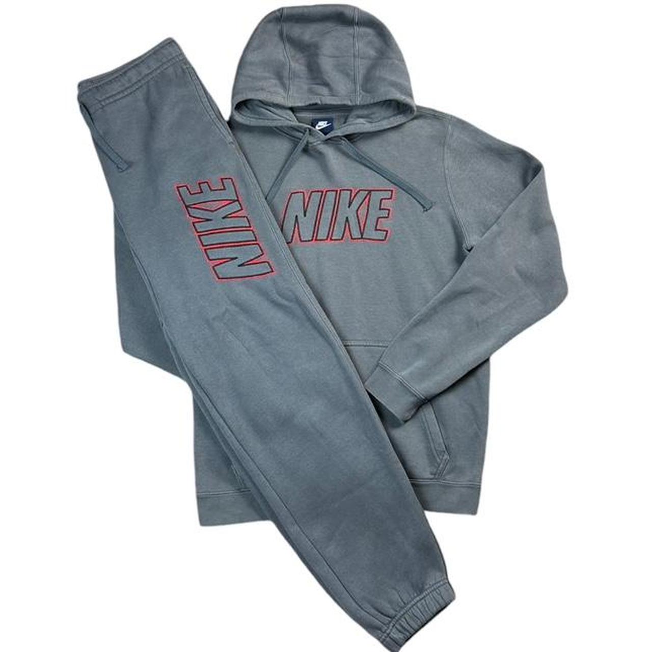 Nike club tracksuit grey and red Nike club stitch. Depop