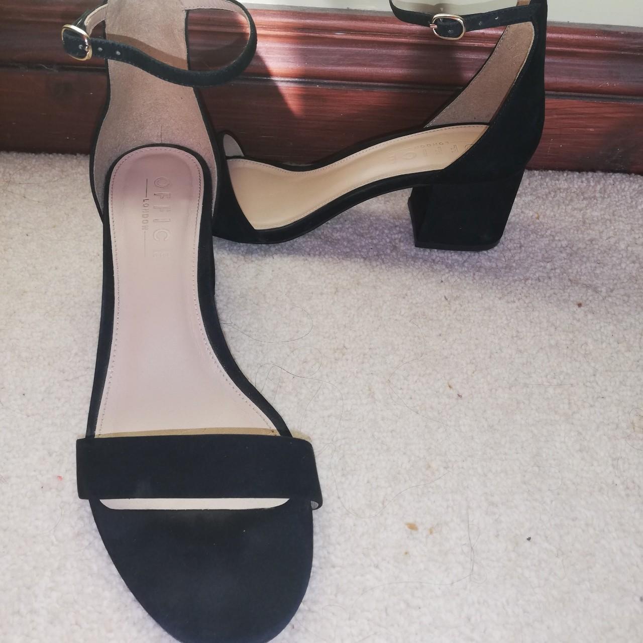 Office Women's Black and Cream Sandals Depop