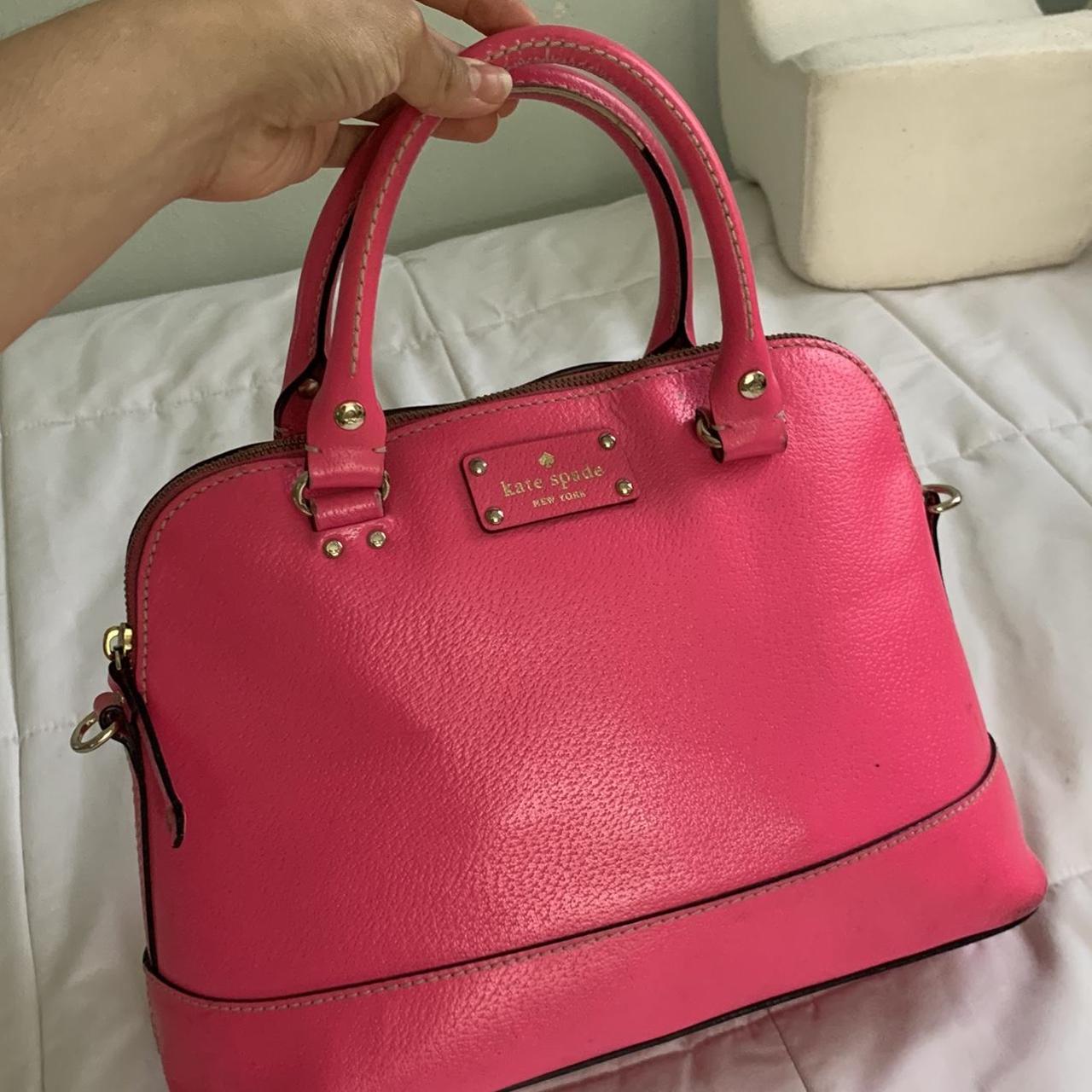 Kate Spade Vintage Barbie Pink Croc Print Leather - Depop