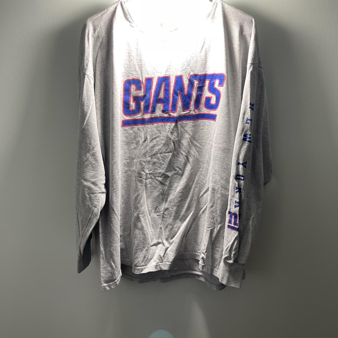 Blue NFL NY Giants Long Sleeve Shirt Size: Large - Depop