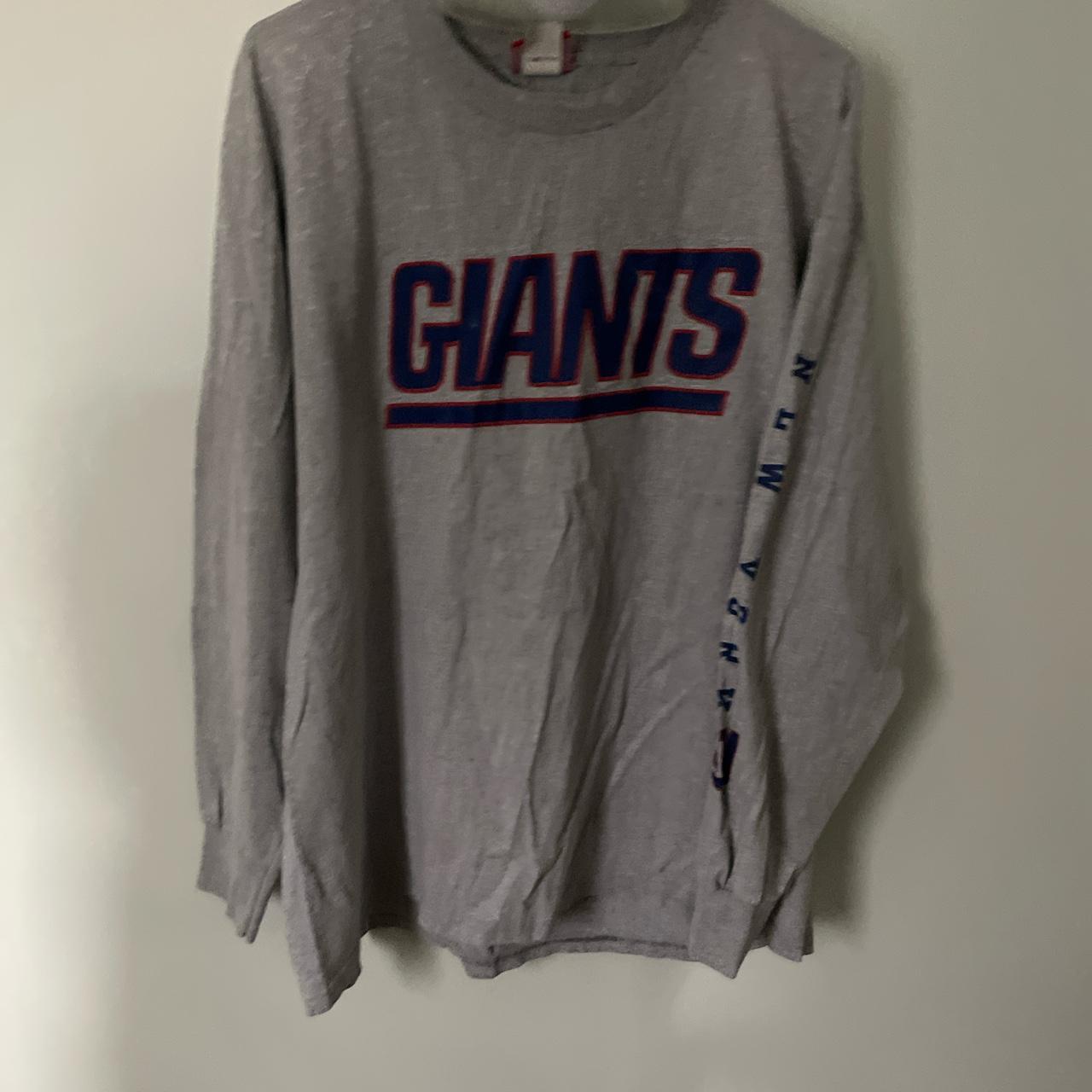 Blue NFL NY Giants Long Sleeve Shirt Size: Large - Depop