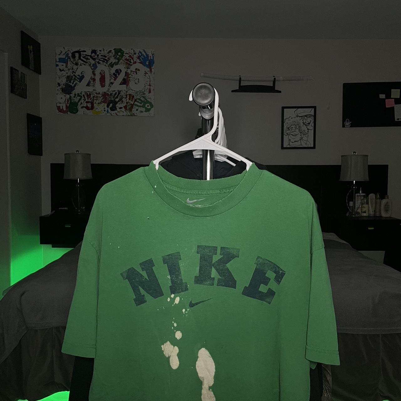 fluorescent green nike shirt