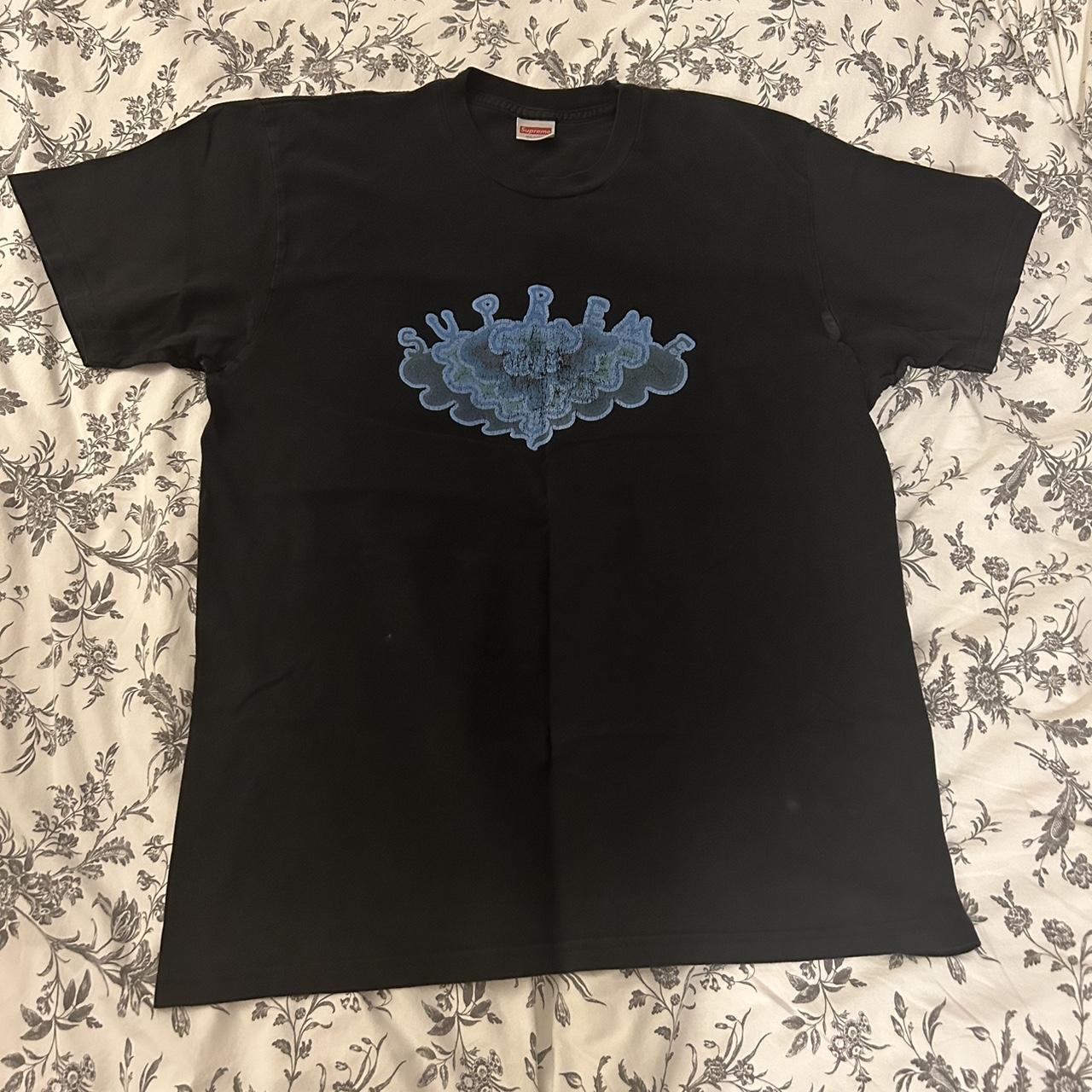 Black and blue supreme clearance shirt