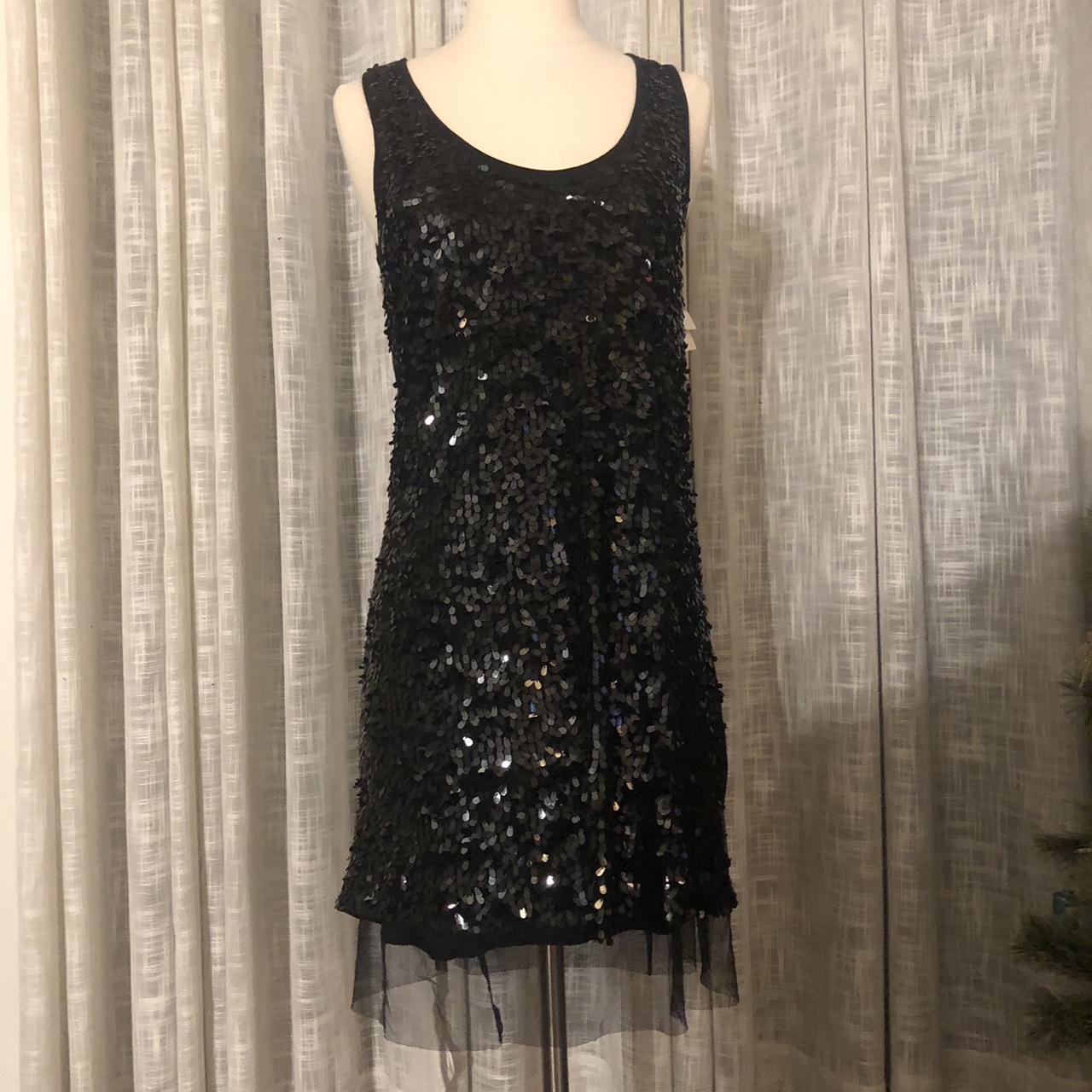 Matty M Sequin Dress Black Sequins on the front Depop