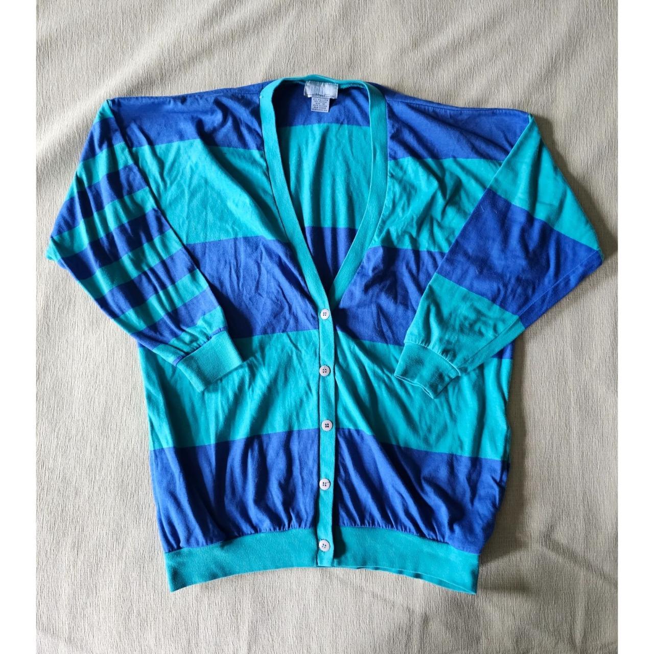 Men's Blue and Green Cardigan Depop