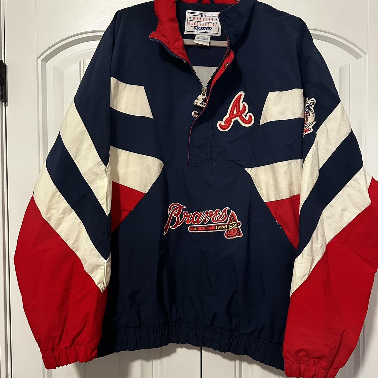 STARTER ATLANTA BRAVES SATIN JACKET SIZE XXL DIAMOND - Depop