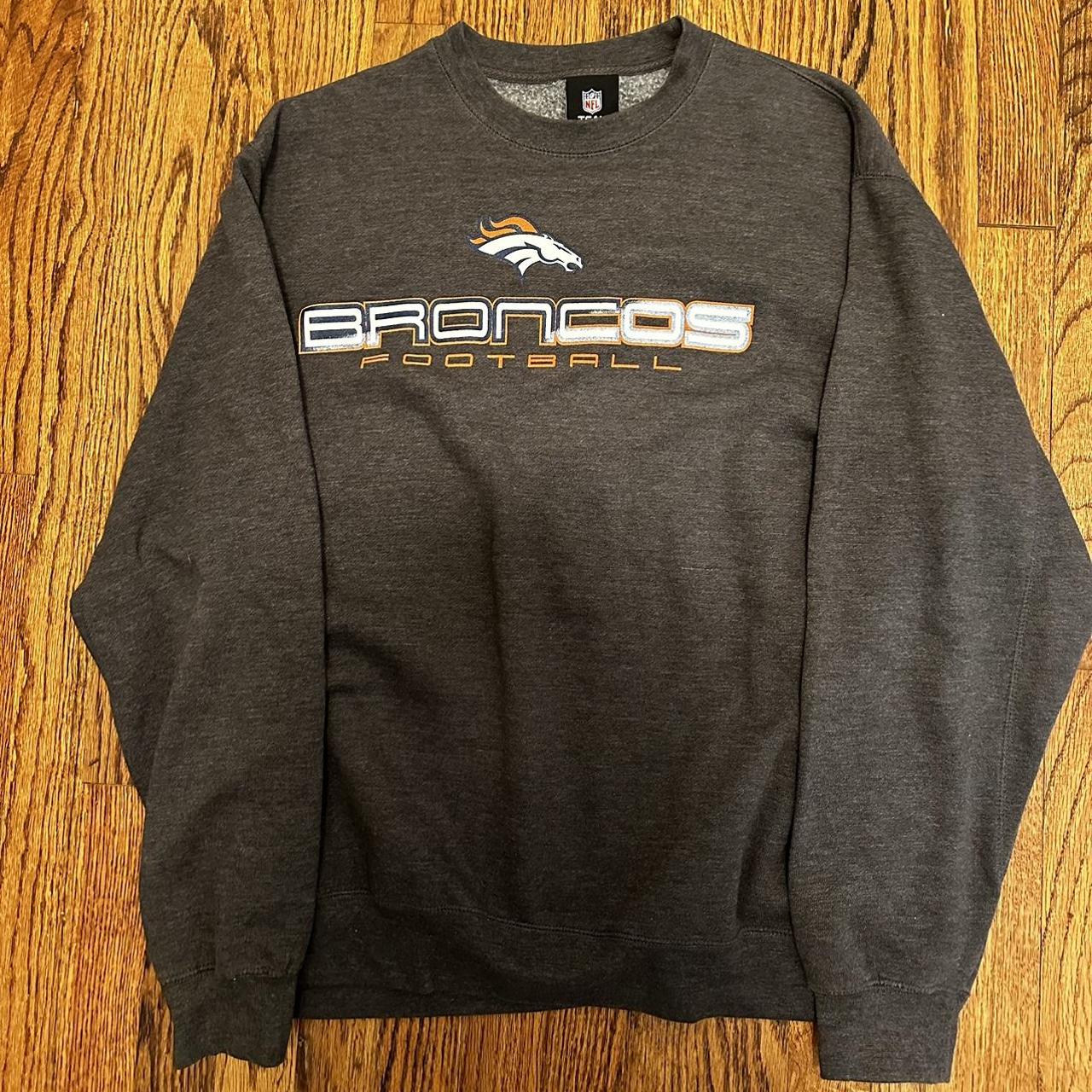 Denver Broncos Sweater Mens Large Orange Black NFL Football