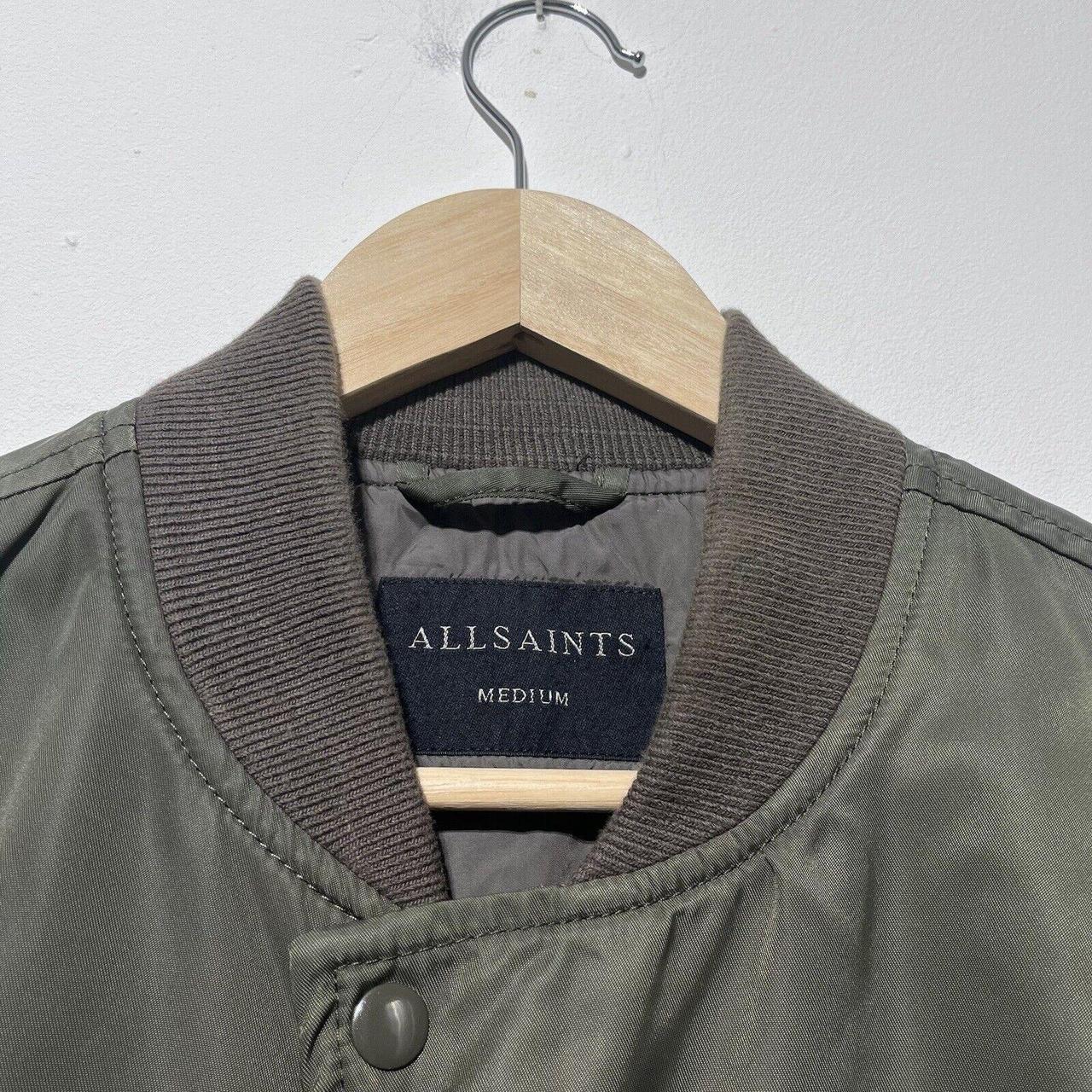 AllSaints KITSON Green Bomber Jacket Italian Cloth