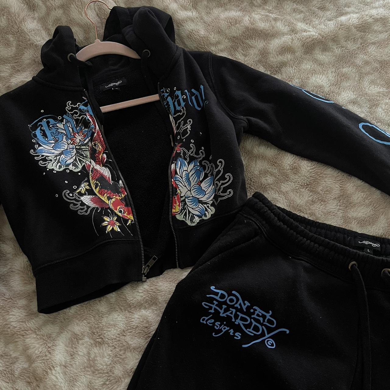 Ed hardy tracksuit from urban outfitters. Worn one... - Depop