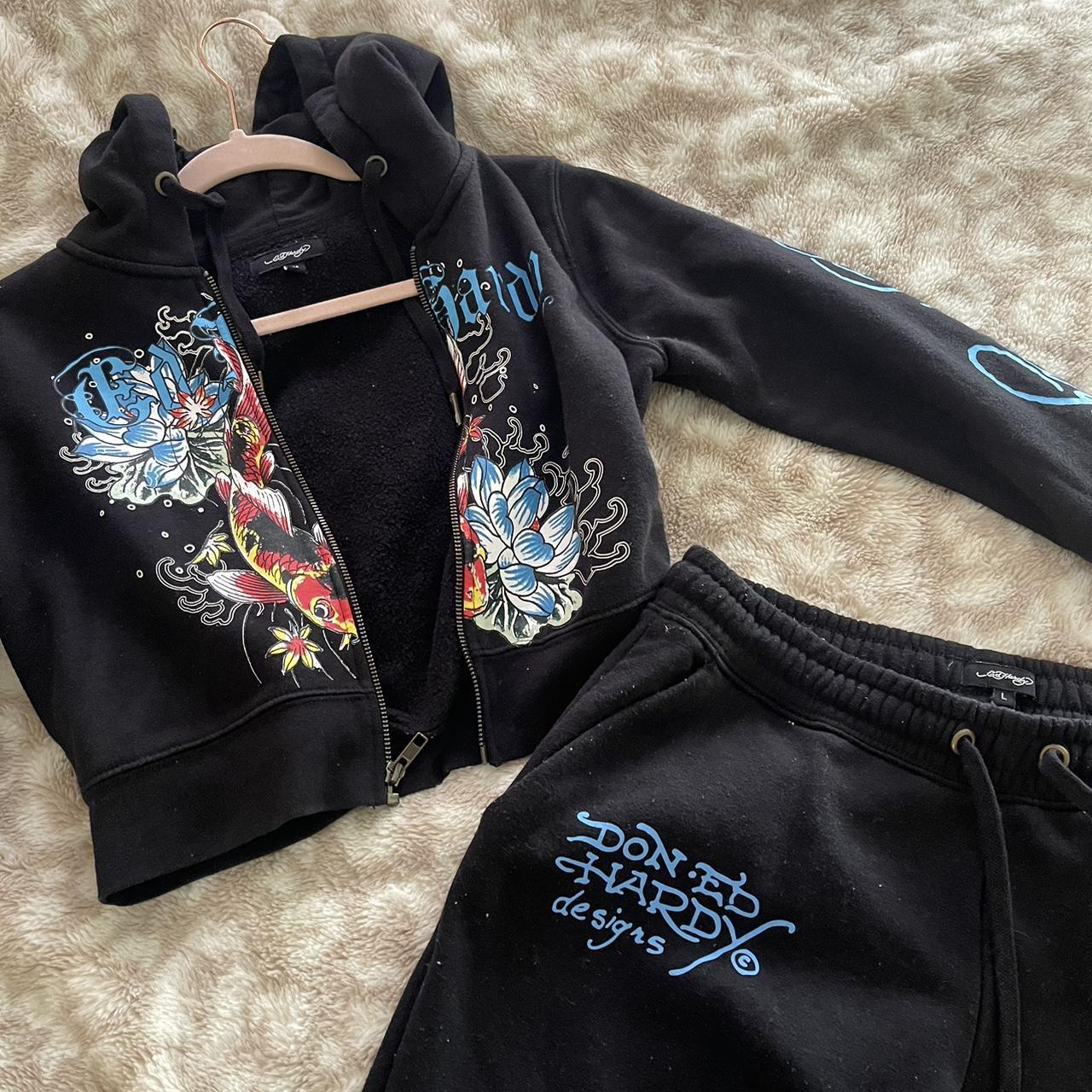 Ed hardy tracksuit from urban outfitters. Worn one... - Depop