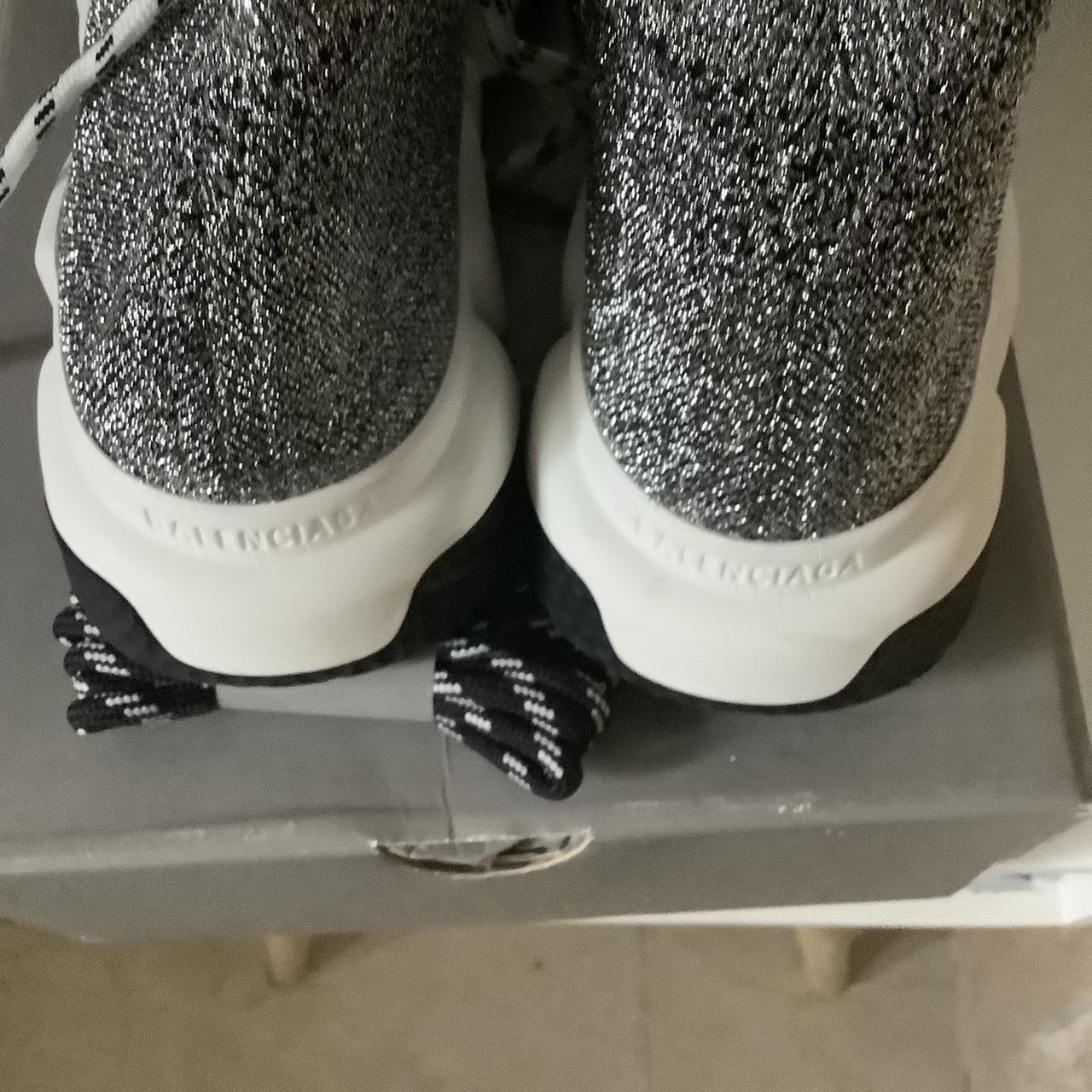 BALENCIAGA Speed Glitter Shine Knit Laces Sock Depop