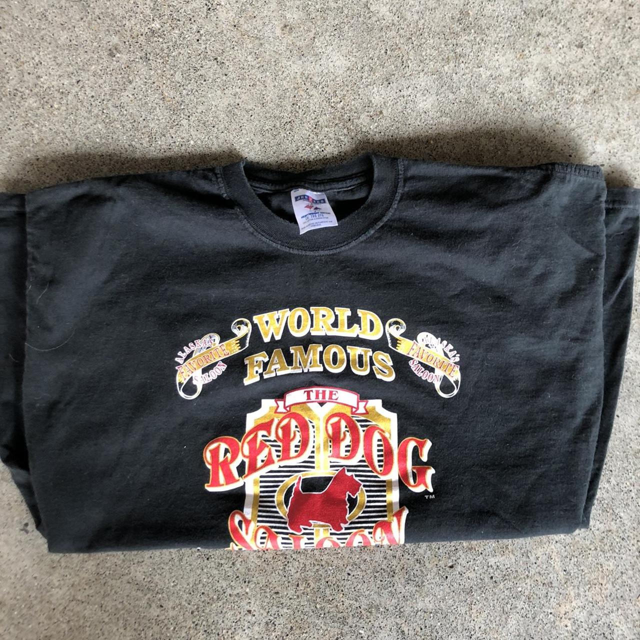 Vintage Black Graphic Red Dog Saloon T-shirt... - Depop