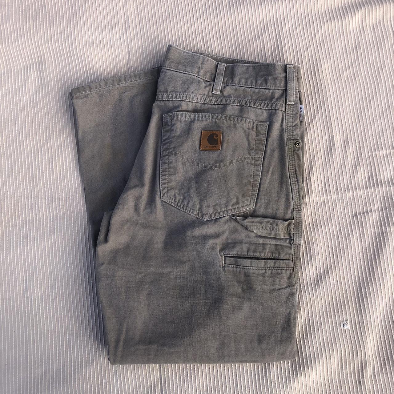 Vintage Carhartt Pale Beige Cargo Pants Stains on... - Depop