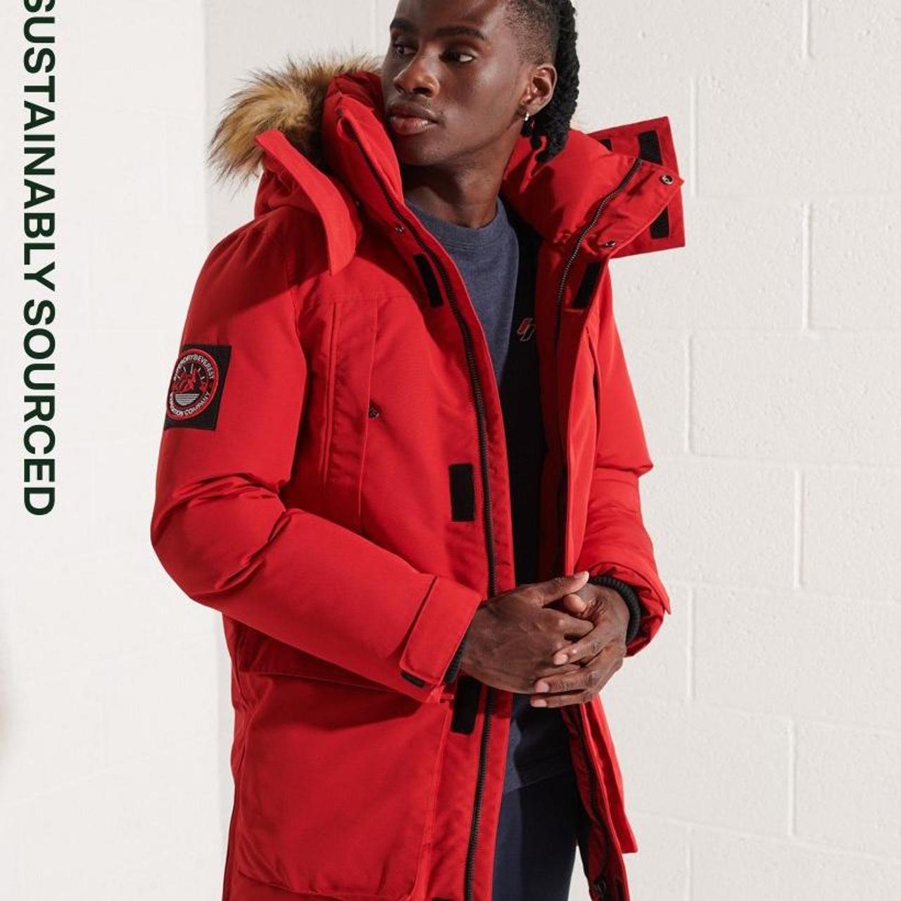 Superdry Men's Red Coat Depop