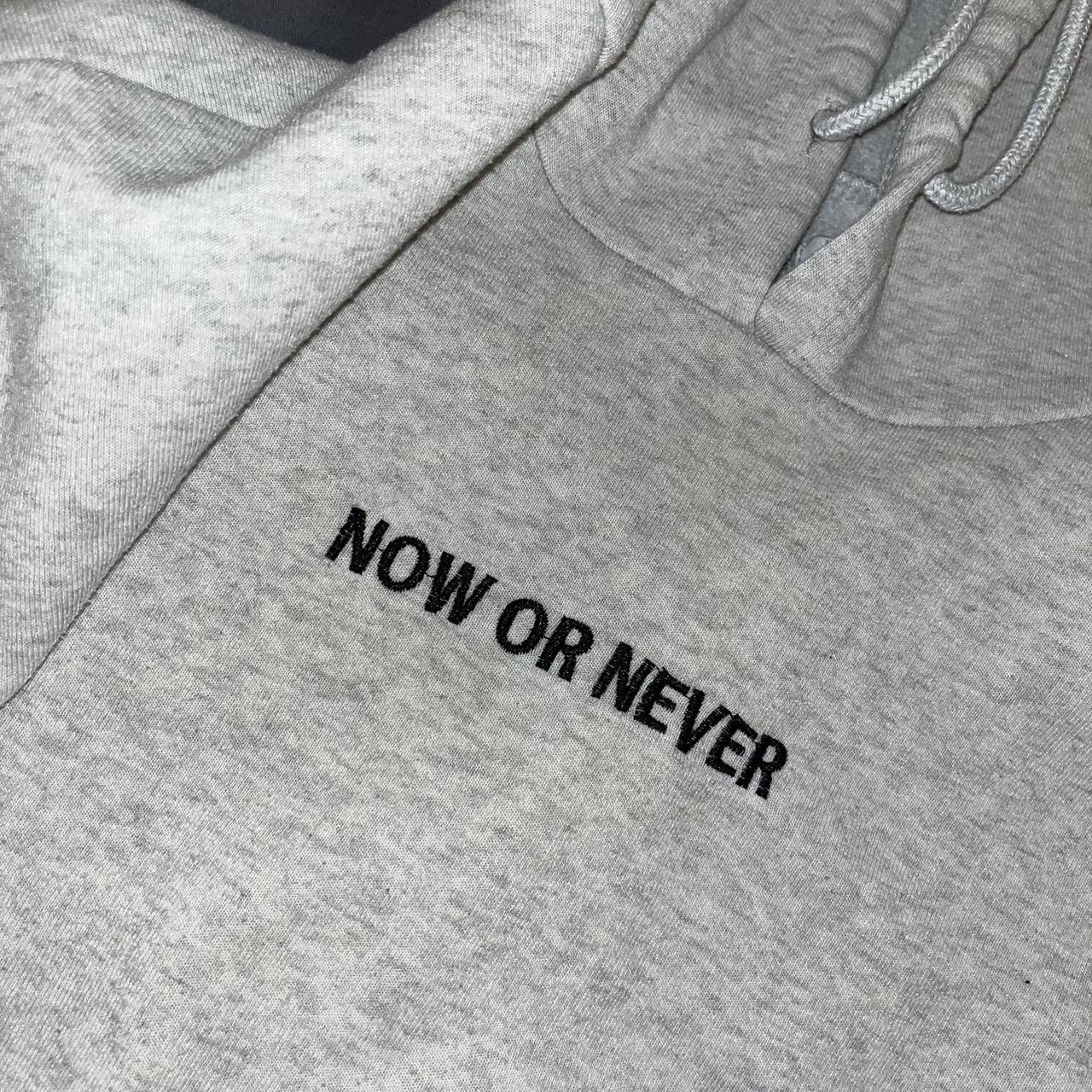 Rue21 Men's grey “now or never” with roses hoodie in | Depop
