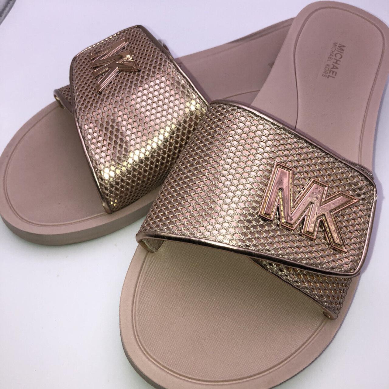 Michael kors deals slides womens gold