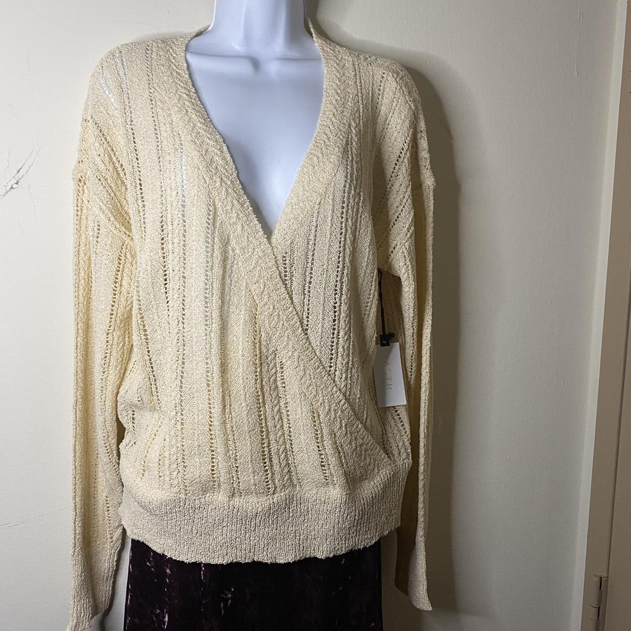 ASTR The Label Crochet Wrap Sweater Women s Size