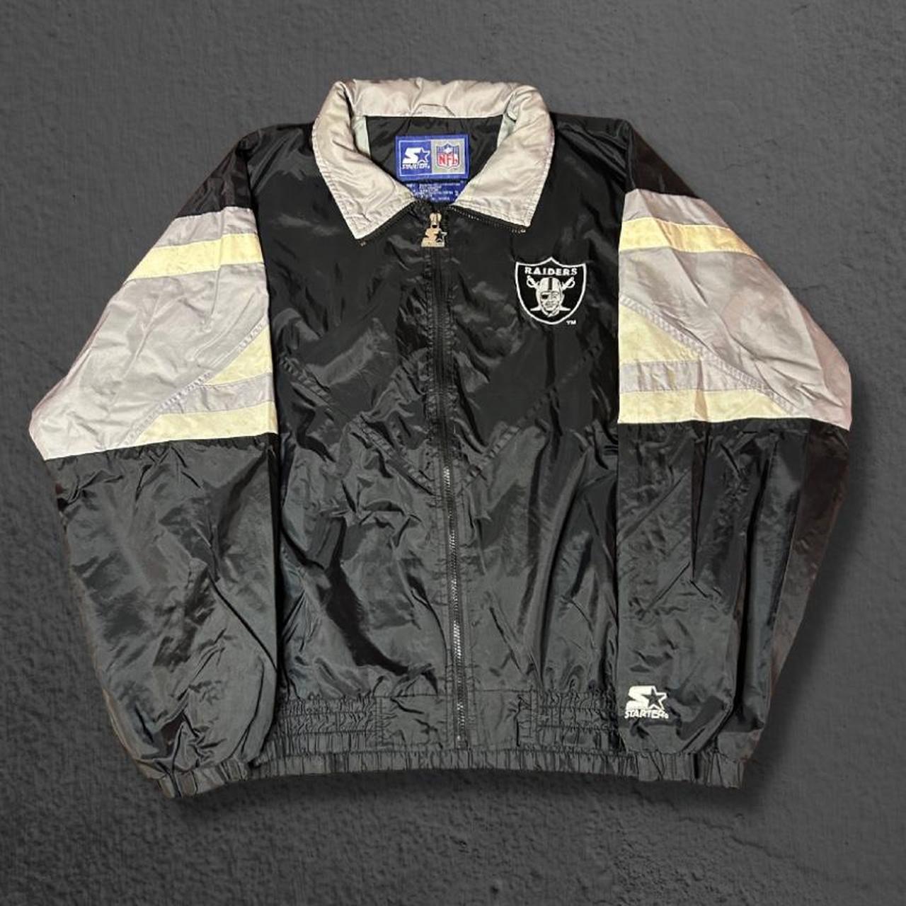 Vintage 90s Raiders NFL Starter Puffer Jacket Men's - Depop