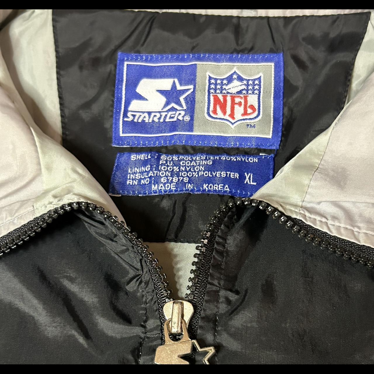 Vintage 90s Raiders NFL Starter Puffer Jacket Men's - Depop