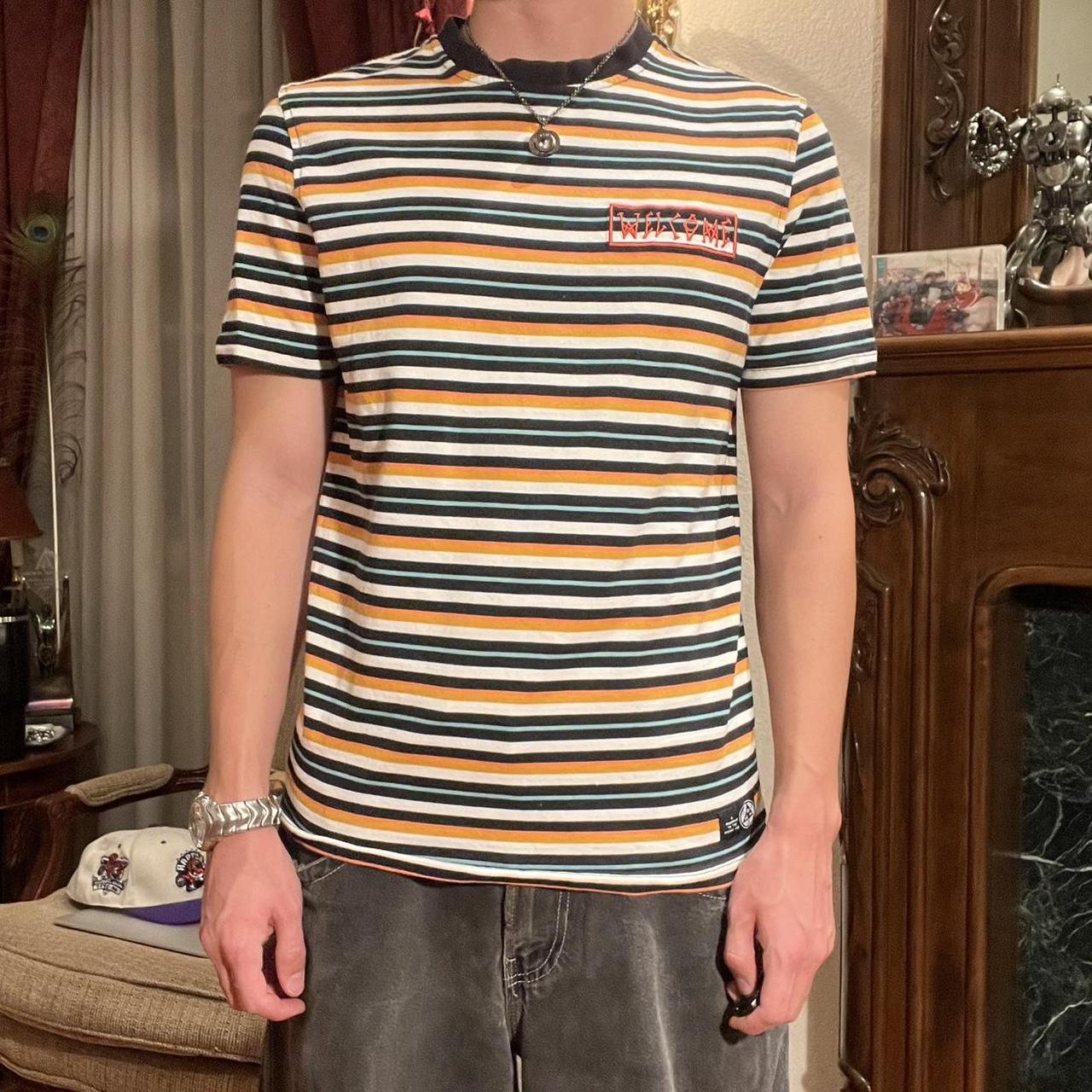 Super Sick Welcome Skateboards Striped Tee Shirt!! | Depop Super Sick Welcome Skateboards Striped Tee Shirt!! | Depop