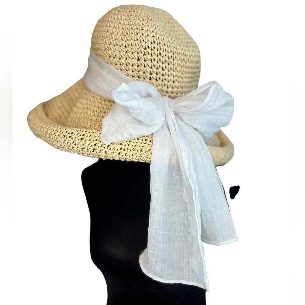 Scala Women's Tan and White Hat | Depop