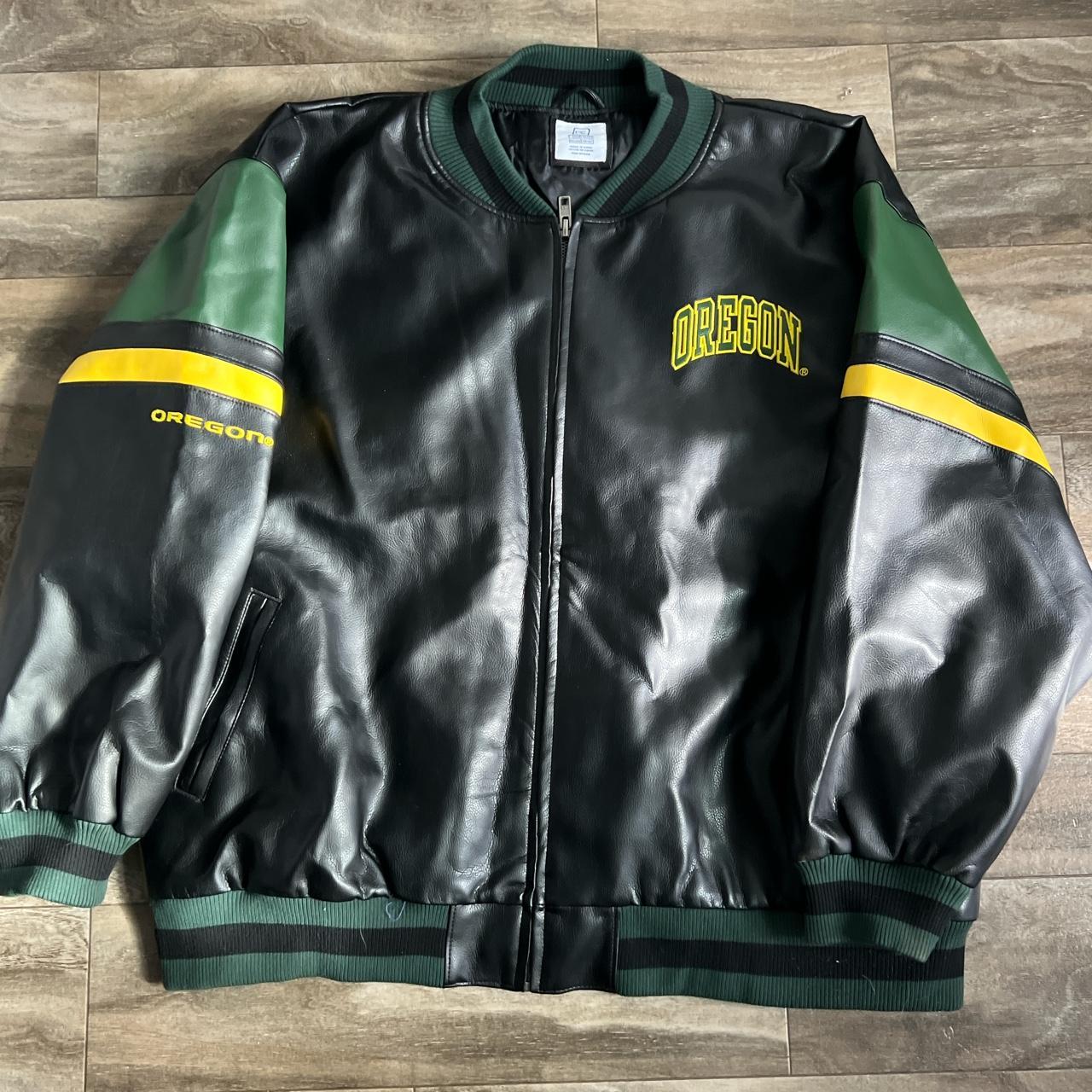 Green Oregon Ducks Blitz Leather Varsity | Depop