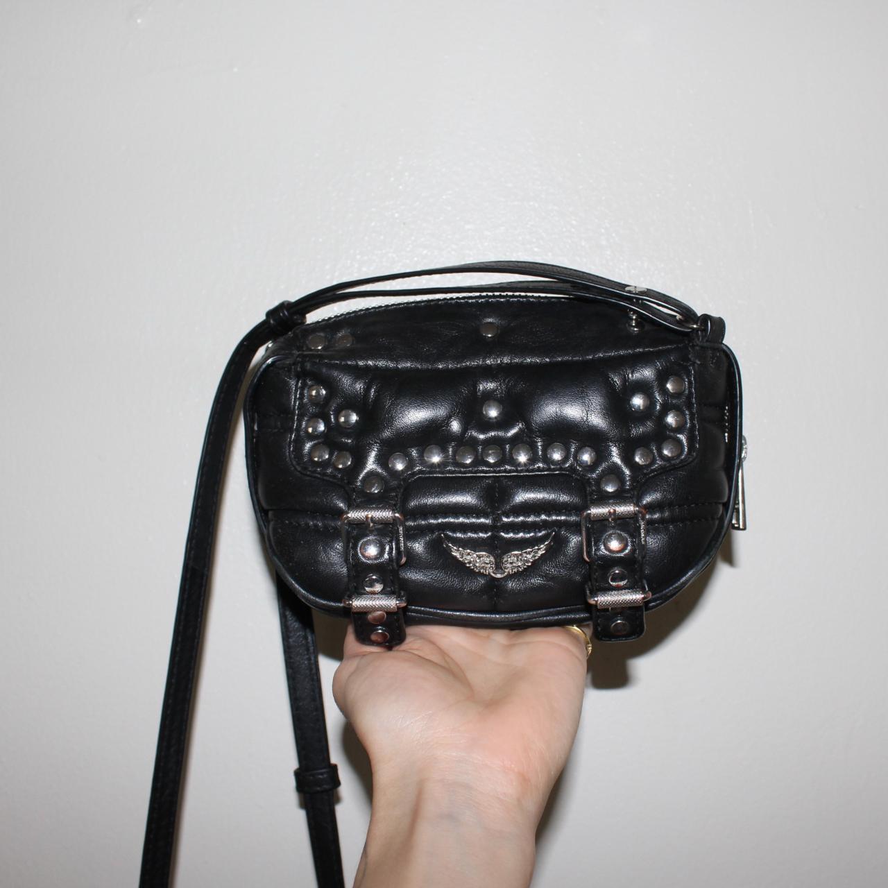 Zadig & Voltaire cross body black leather bag with - Depop