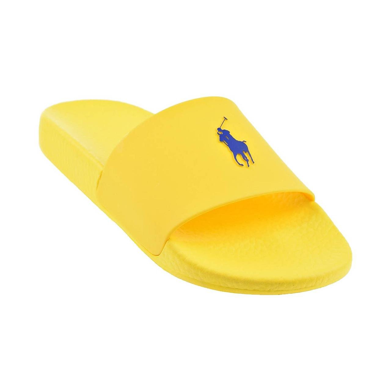 Polo Ralph Lauren Men's Yellow and Blue Sandals | Depop