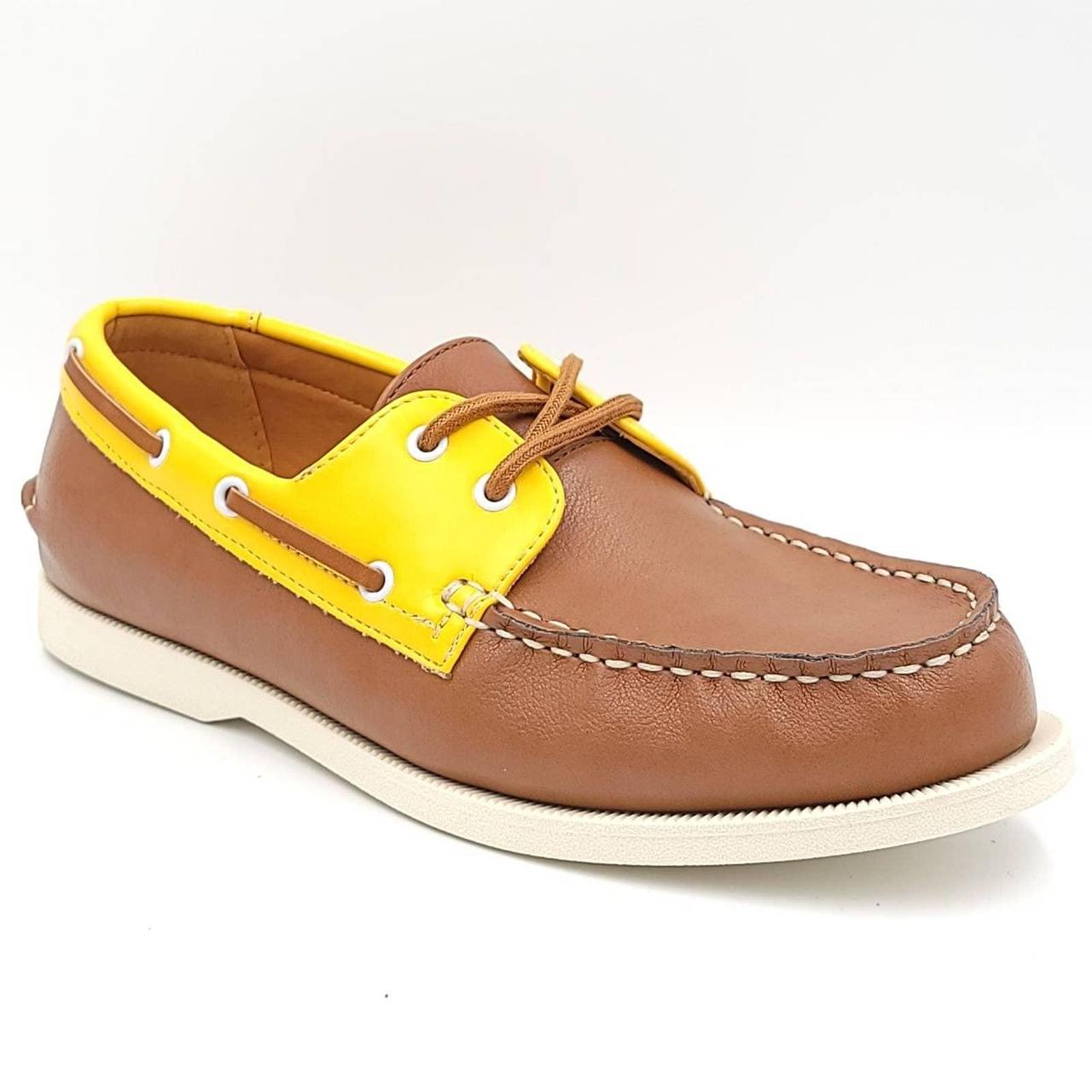 Mens yellow deals boat shoes