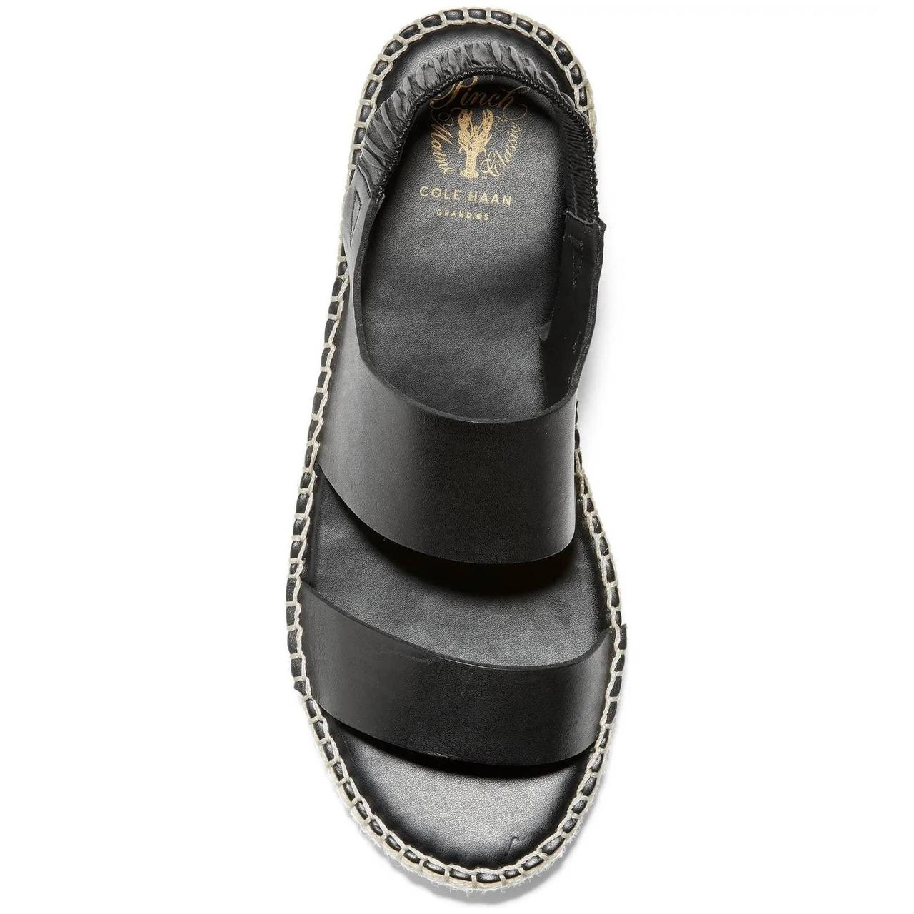 Womens Cole Haan Boardwalk Flat T-Strap Sandals - Black - Walmart.com