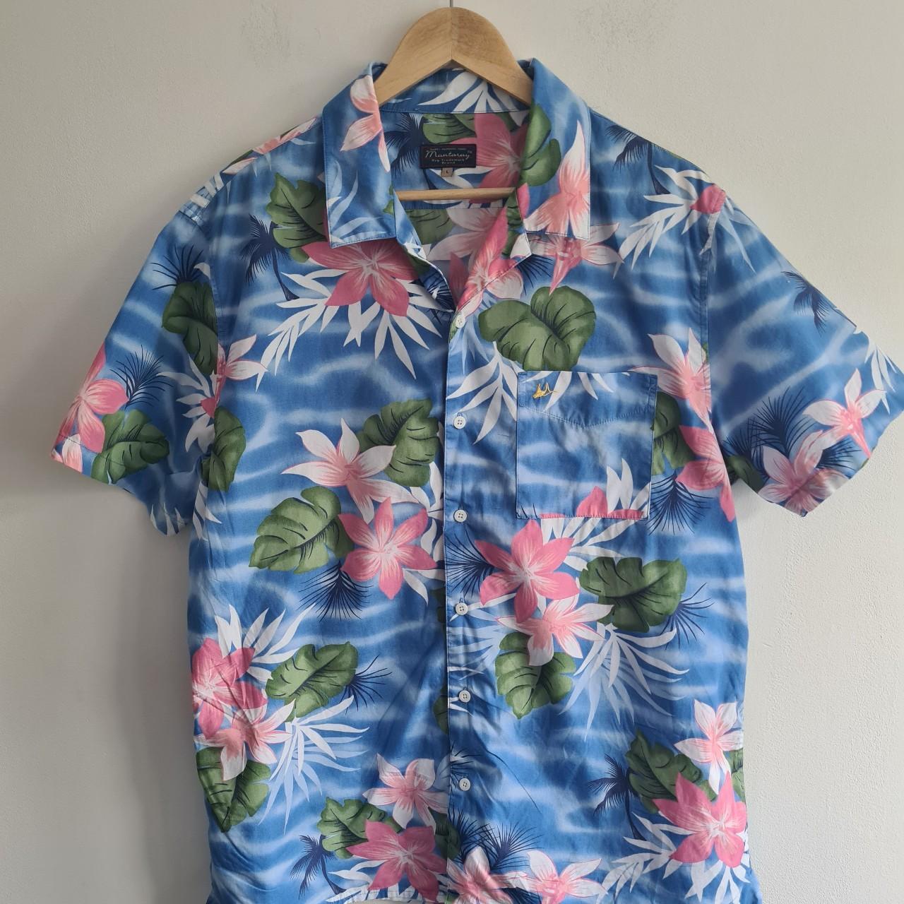 Mantaray Men's Floral Surf Shirt Hawaiian 100%... - Depop