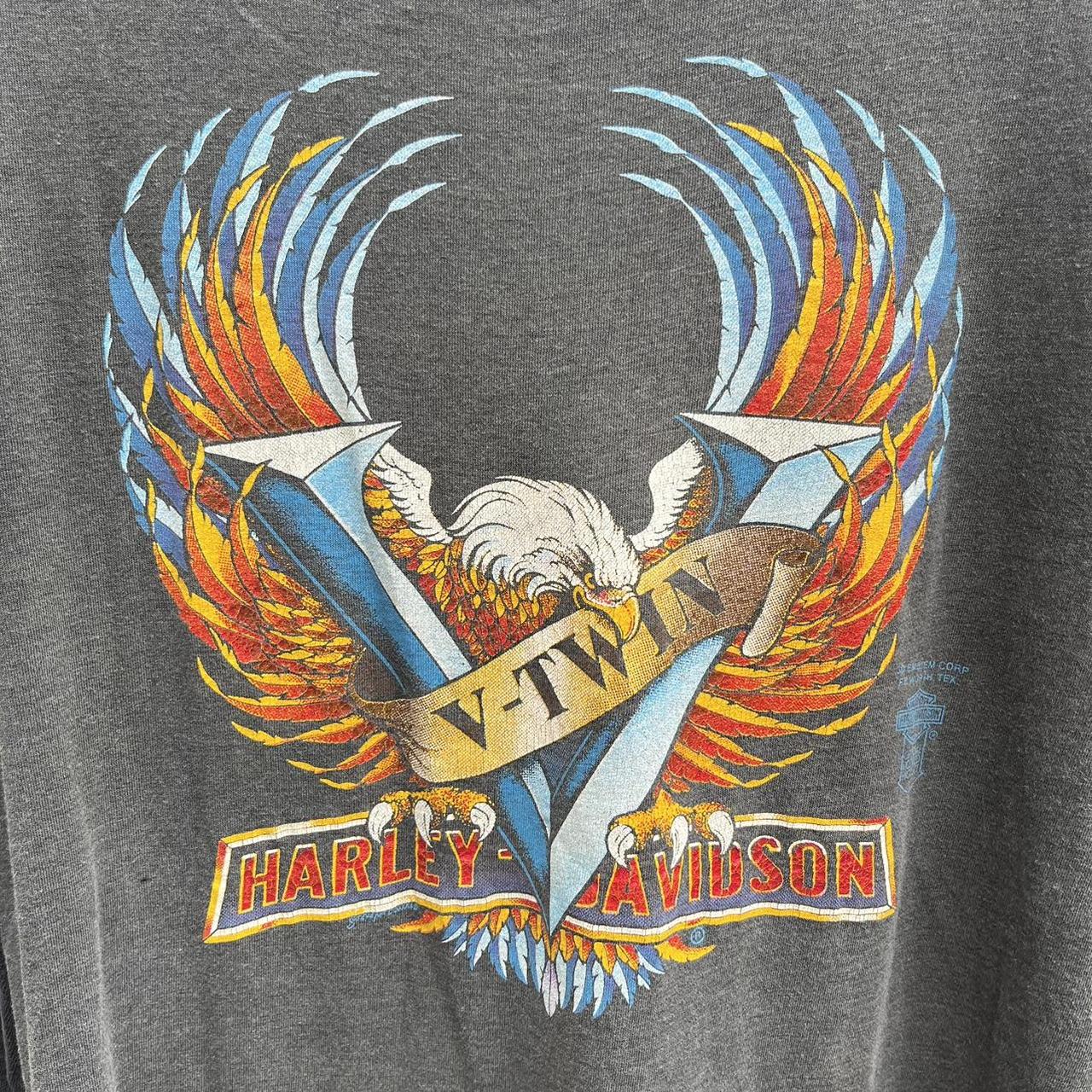 Vintage 80s 3D Emblem Harley Davidson T-Shirt V Twin...