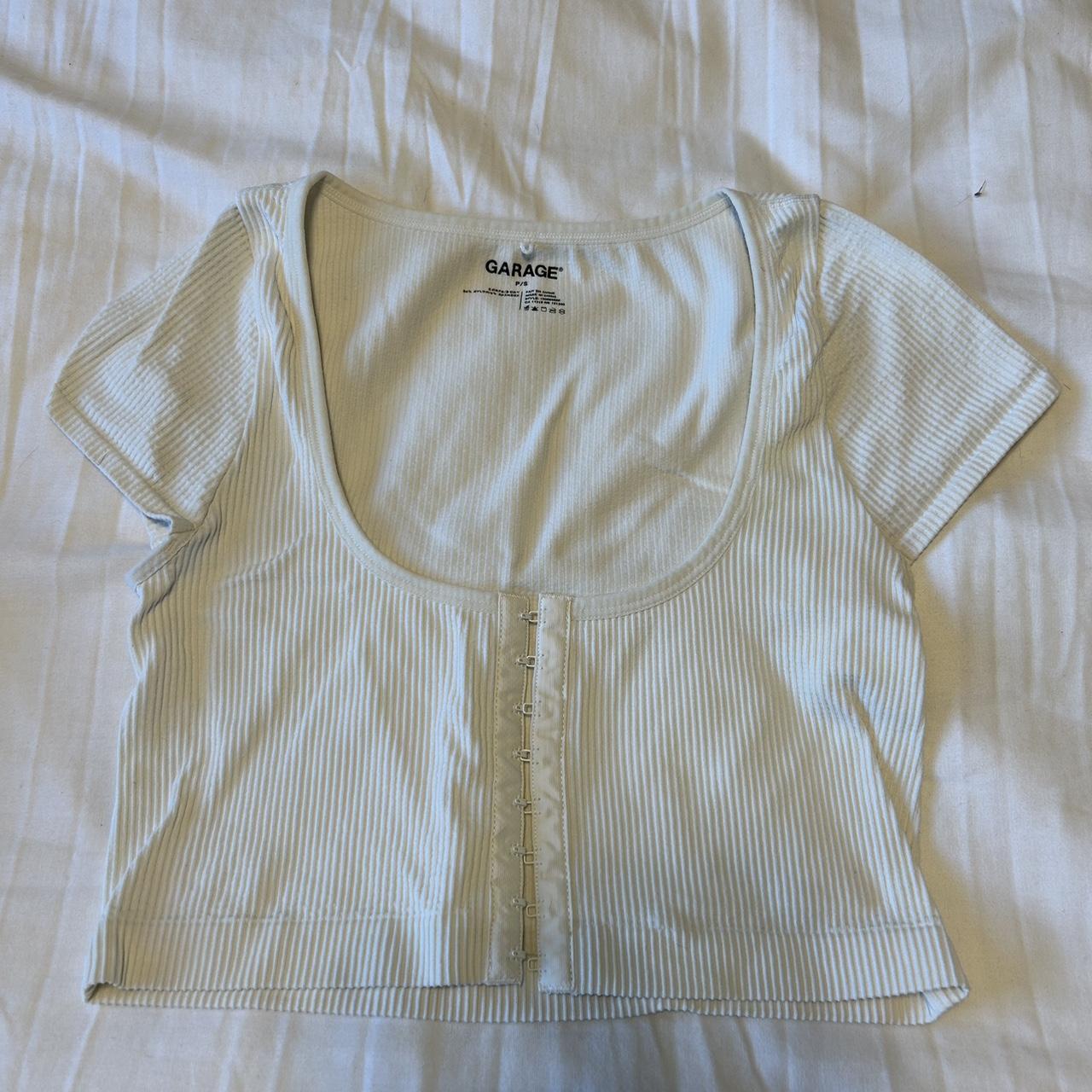 white corset top from garage size s - Depop