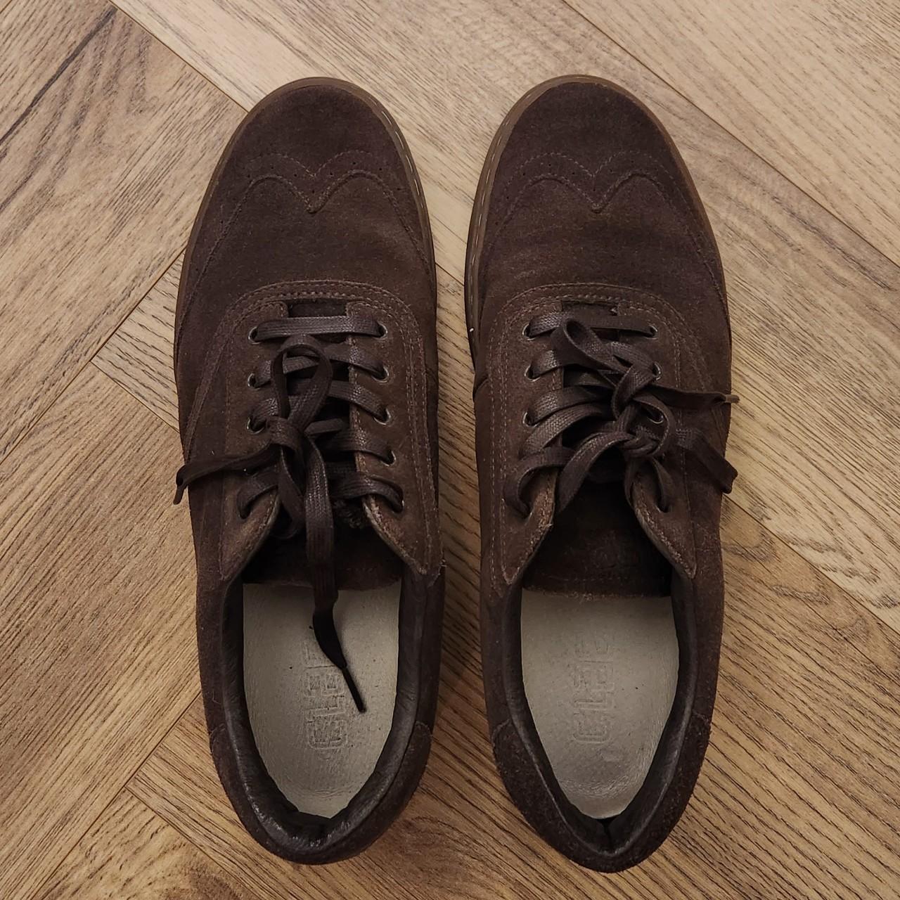 Clae brown suede wingtip sneakers with gum... - Depop