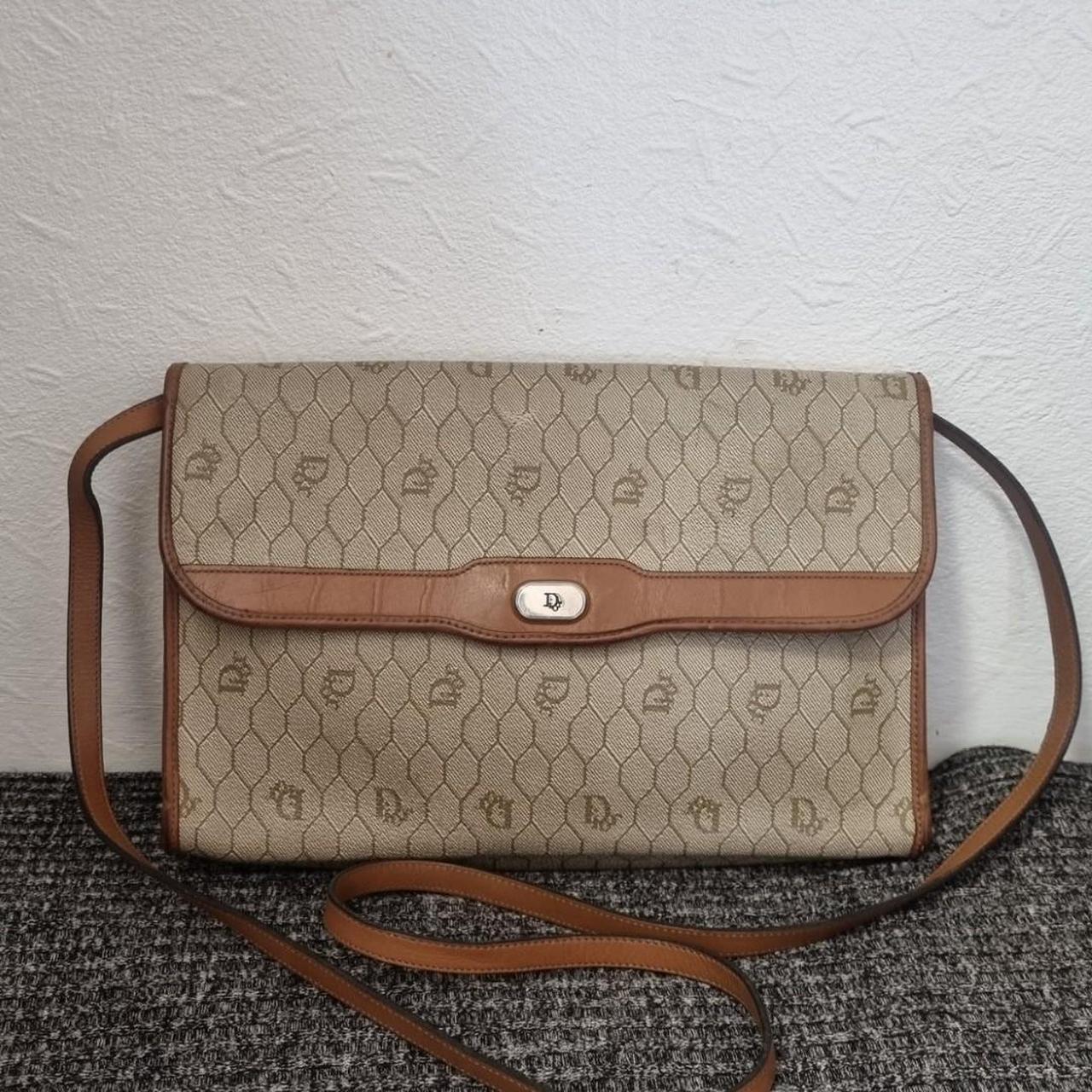 Christian Dior Women's Brown and Cream Bag | Depop