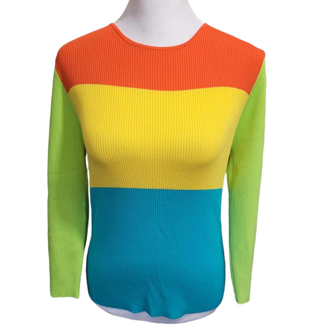 Cable & Gauge Women's Blue and Yellow Shirt Depop