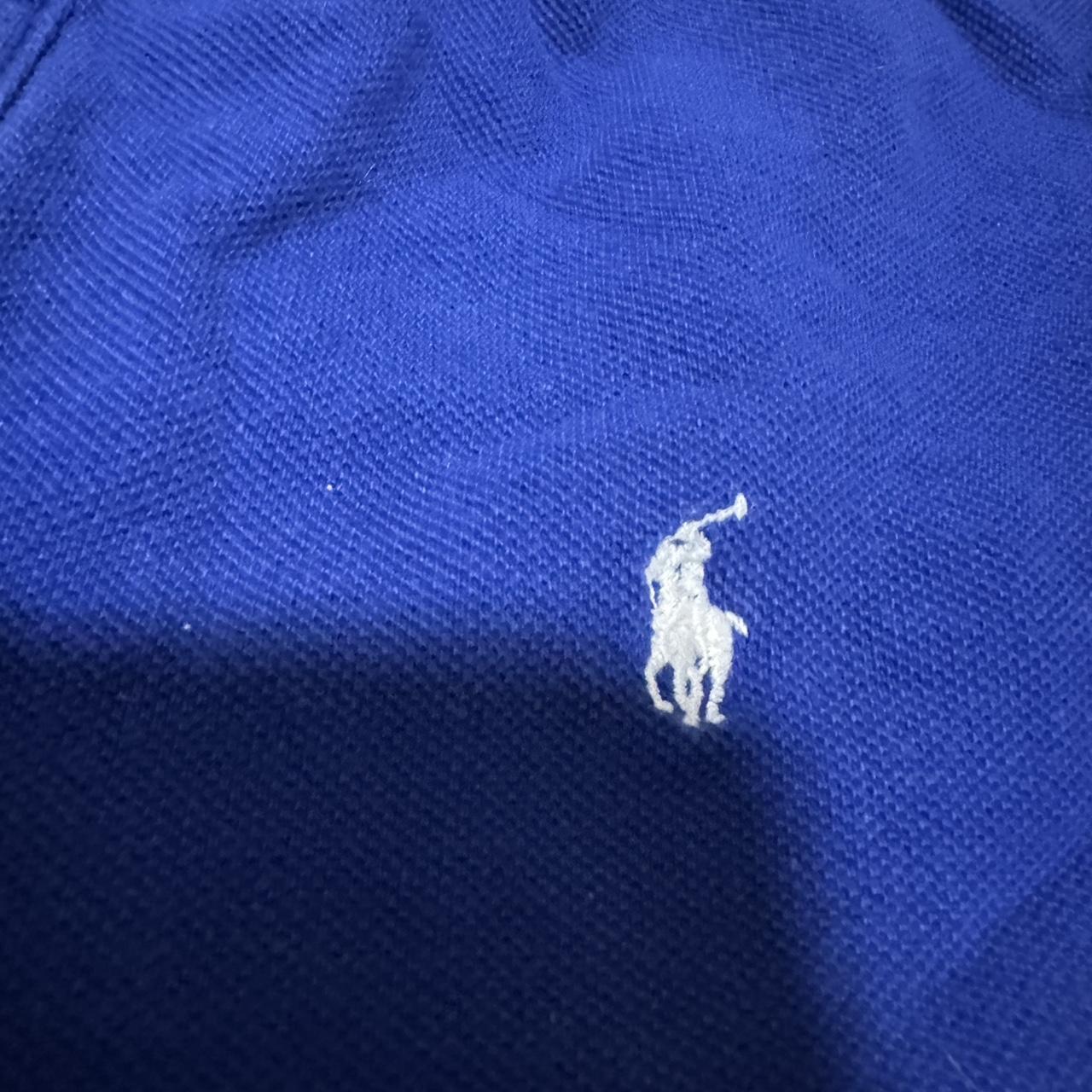 Royal blue Ralph Lauren collared shirt. White logo.... - Depop