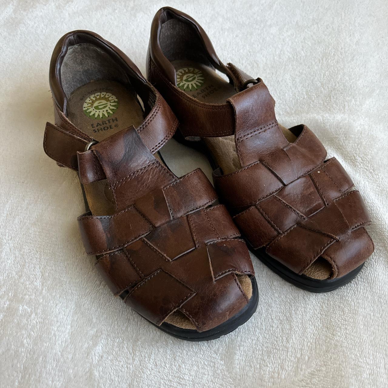 vintage crunchy leather fisherman sandals size... - Depop