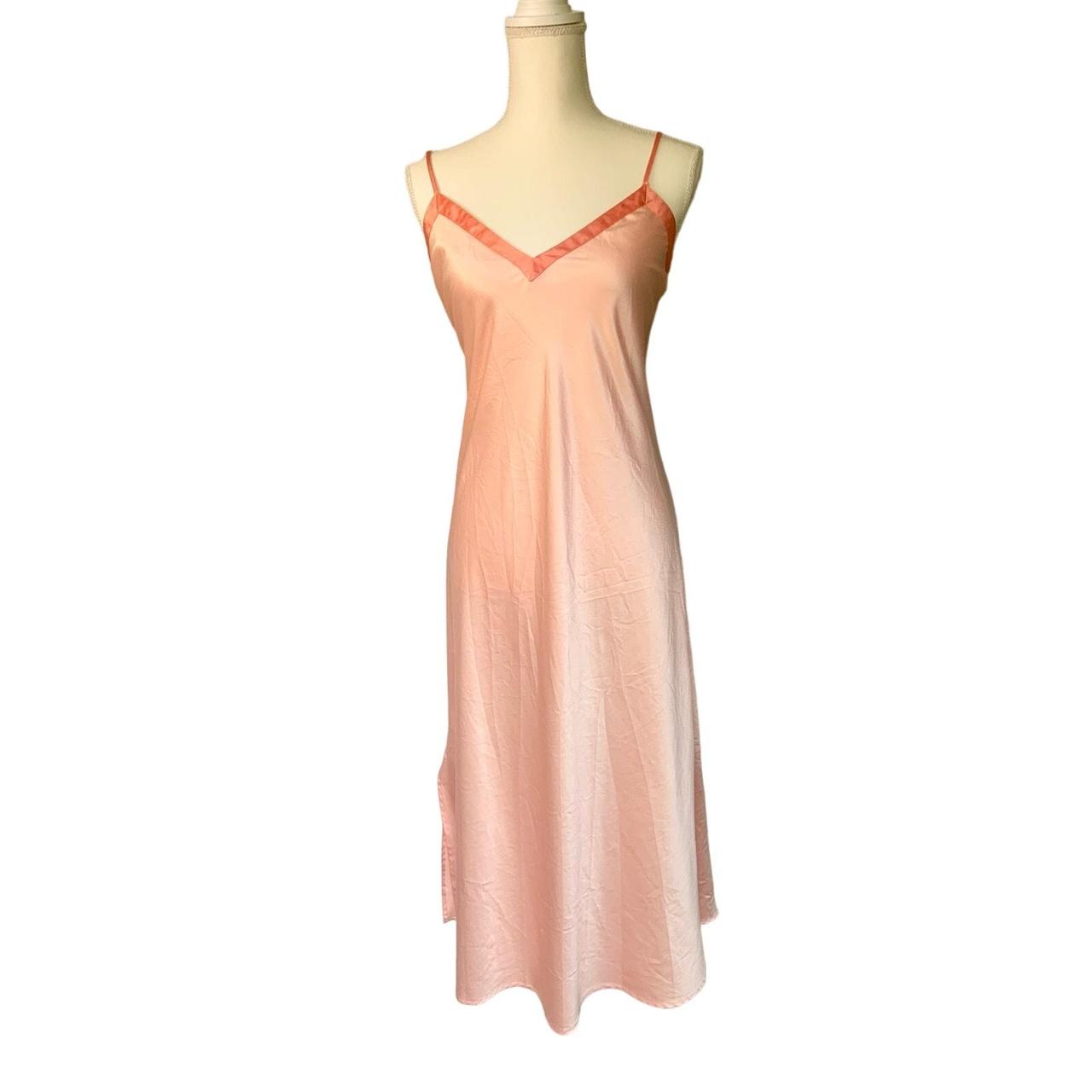 Vintage Cabernet Sleepwear Gown Satin Peach Dress. Depop