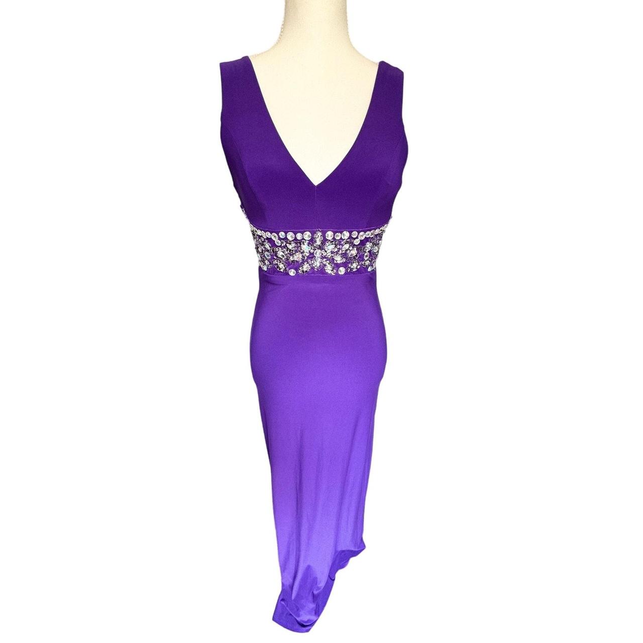 B. Darlin Purple A Line Beaded Waist Open Back Maxi. Depop