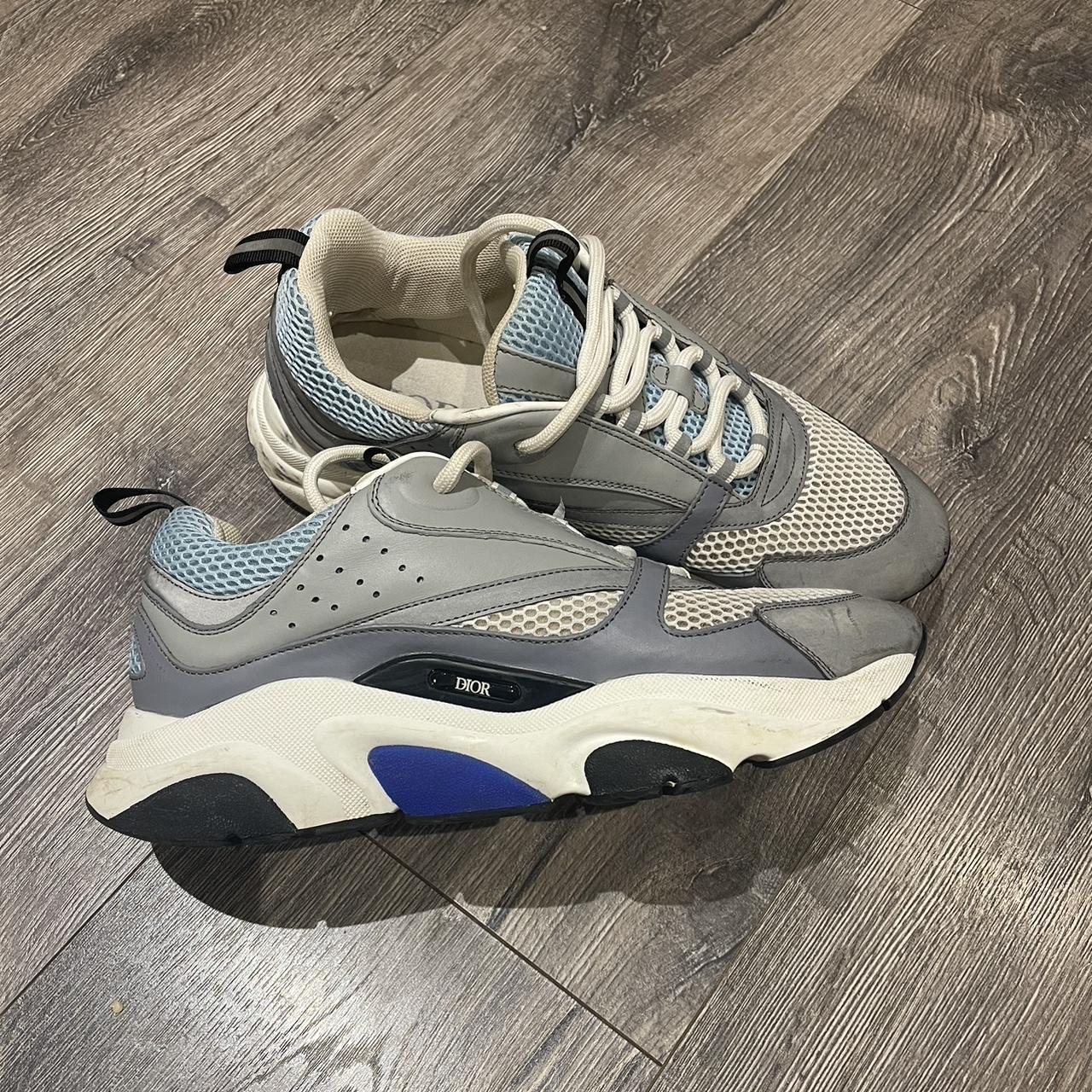 Grey blue and white dior b22 runners. Worn fair bit... Depop