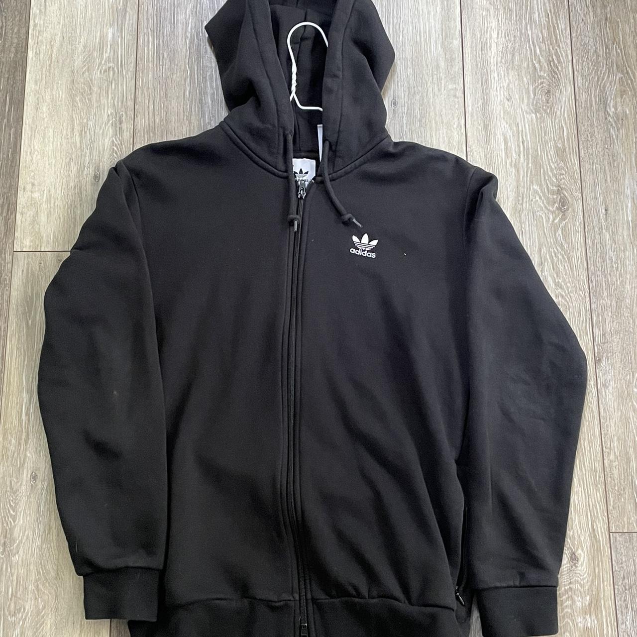 Adidas Men's Black and White Hoodie | Depop