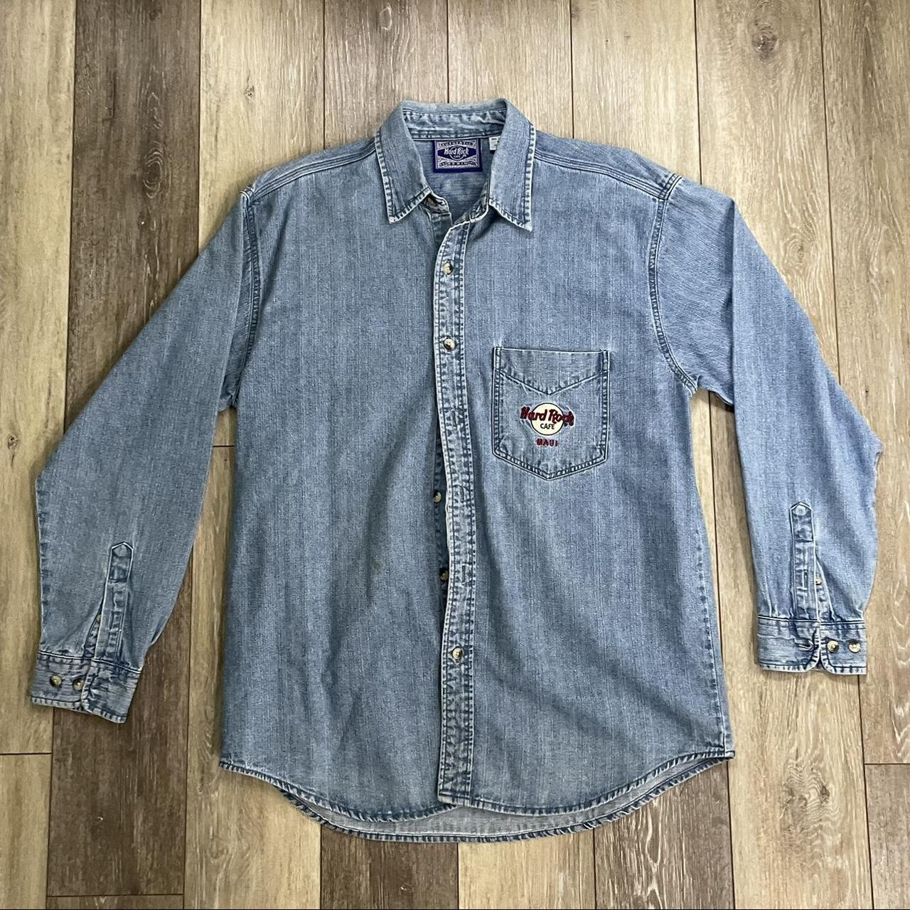 hard rock cafe denim shirt