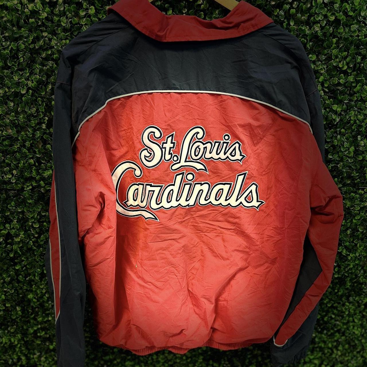 90s St. Louis Cardinals Reversible windbreaker Size - Depop