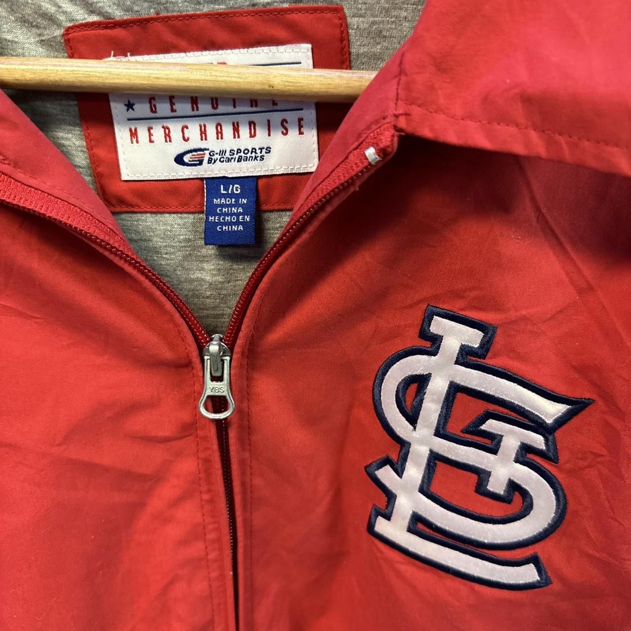 90s St. Louis Cardinals Reversible windbreaker Size - Depop