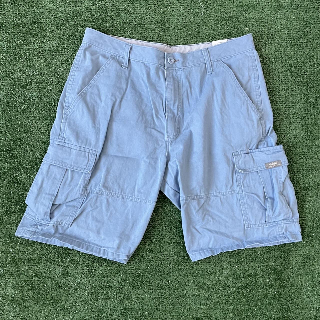 BLUE CARGO SHORTS -34x34 -Awesome pair or... - Depop
