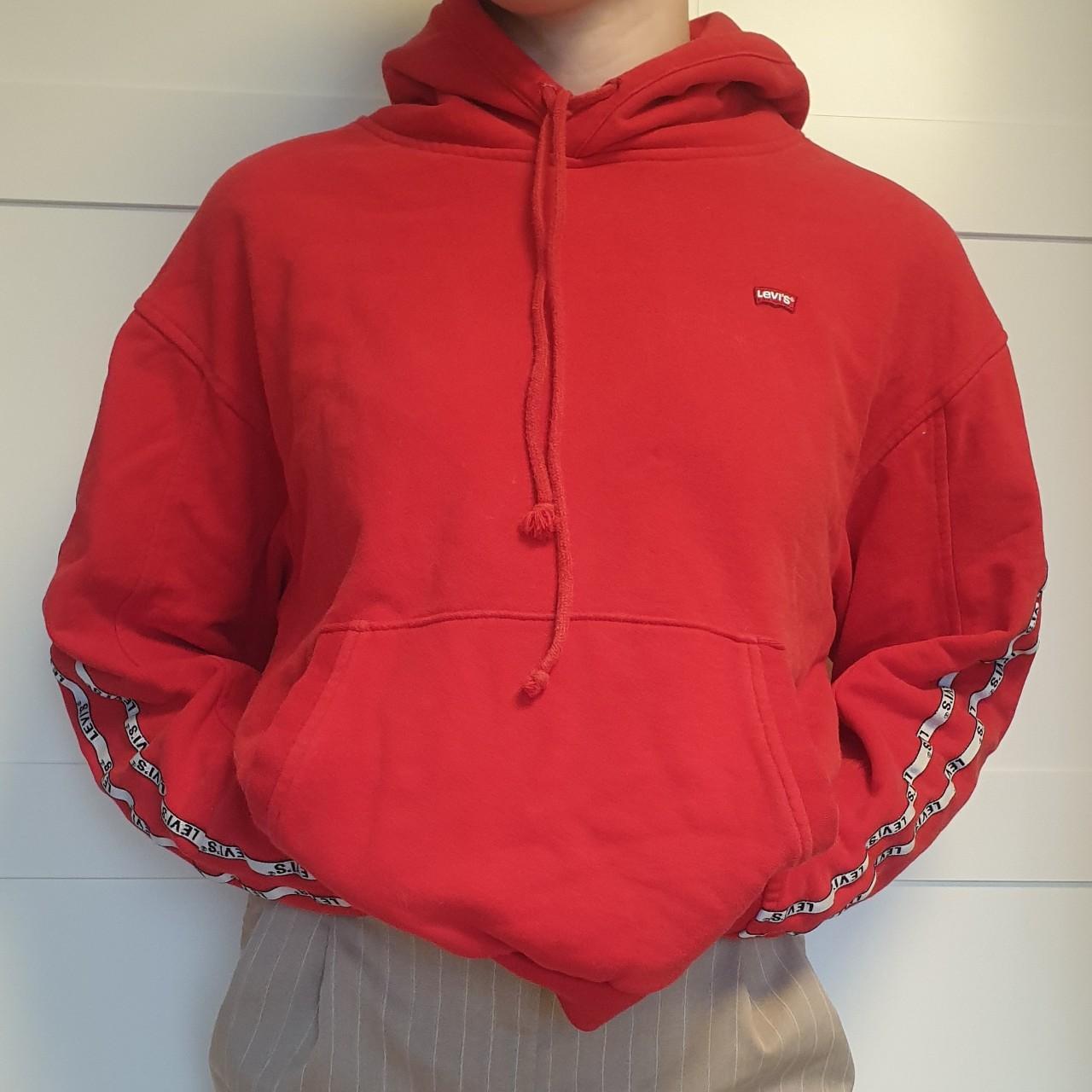 LEVIS HOODIE RED new price: 80€ Size: M (fits like L) - Depop