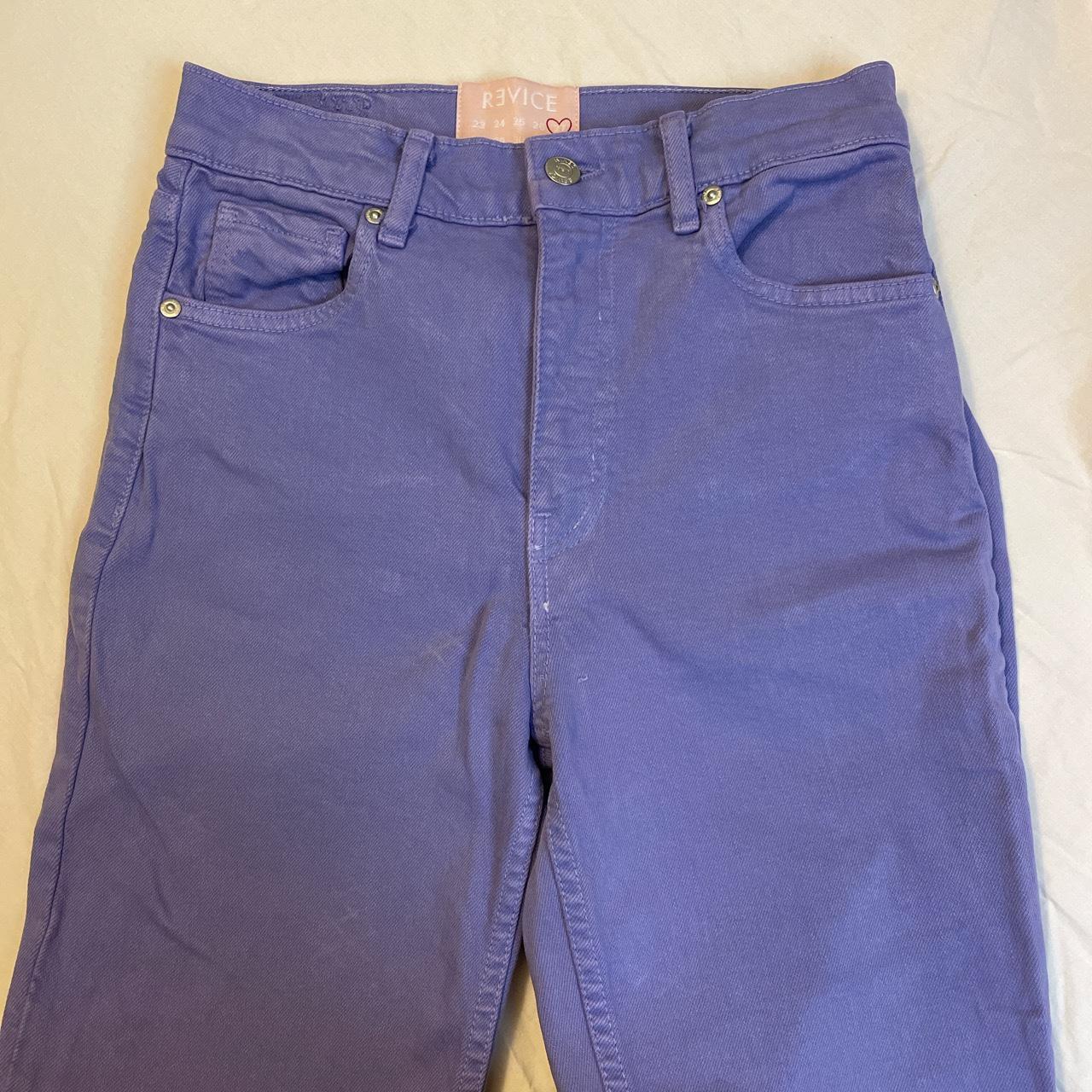 Revice Prince High-Rise Straight Leg Jeans in Purple... - Depop