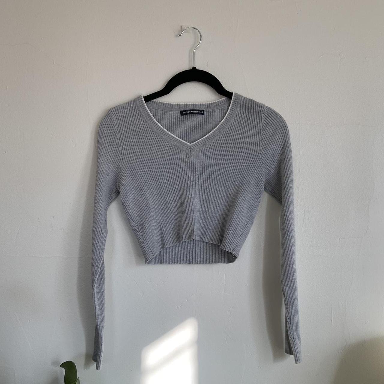 Brandy Melville v neck crop sweater brandymville... Depop