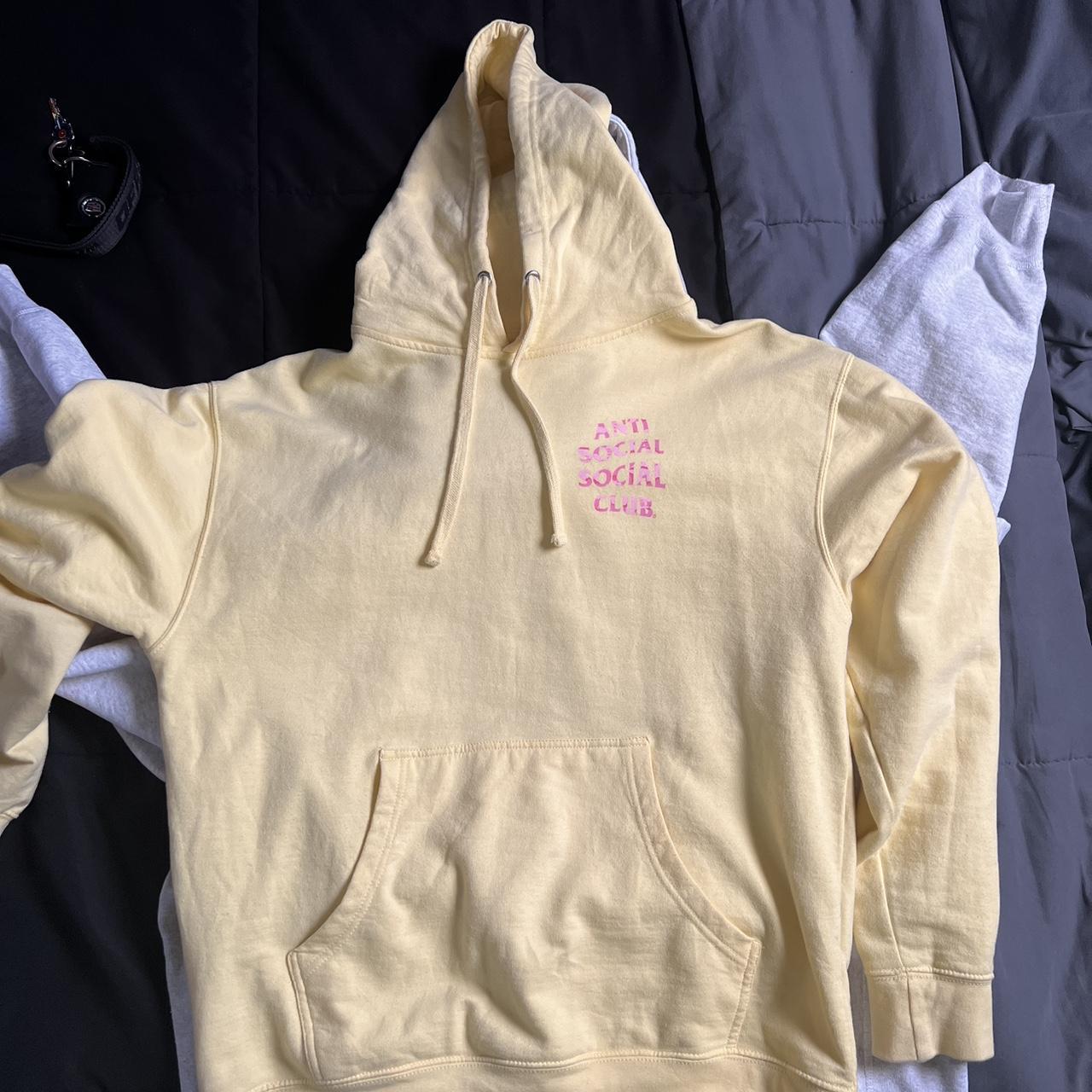 Anti social social club hoodie fashion yellow